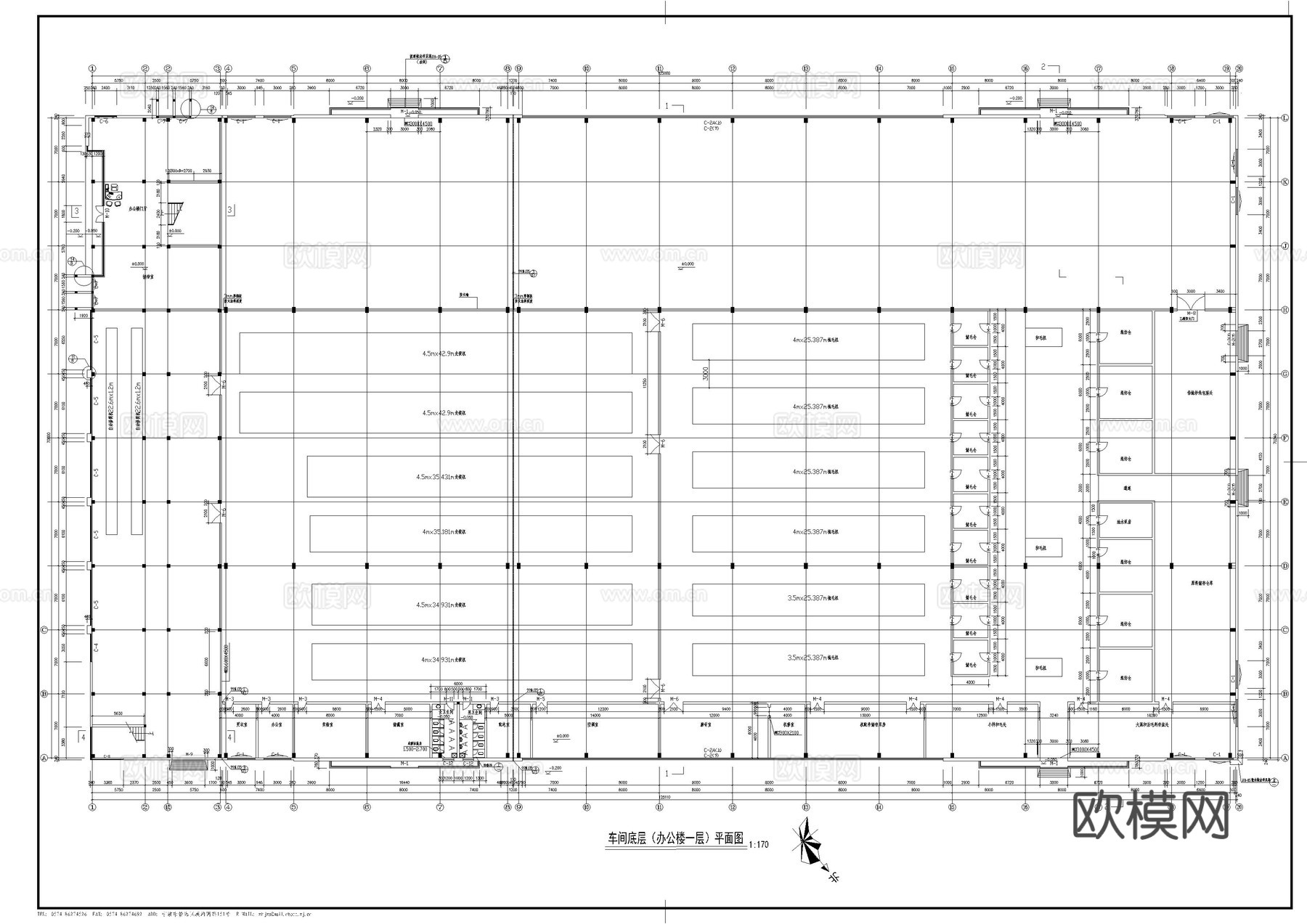 钢结构车间建筑cad施工图