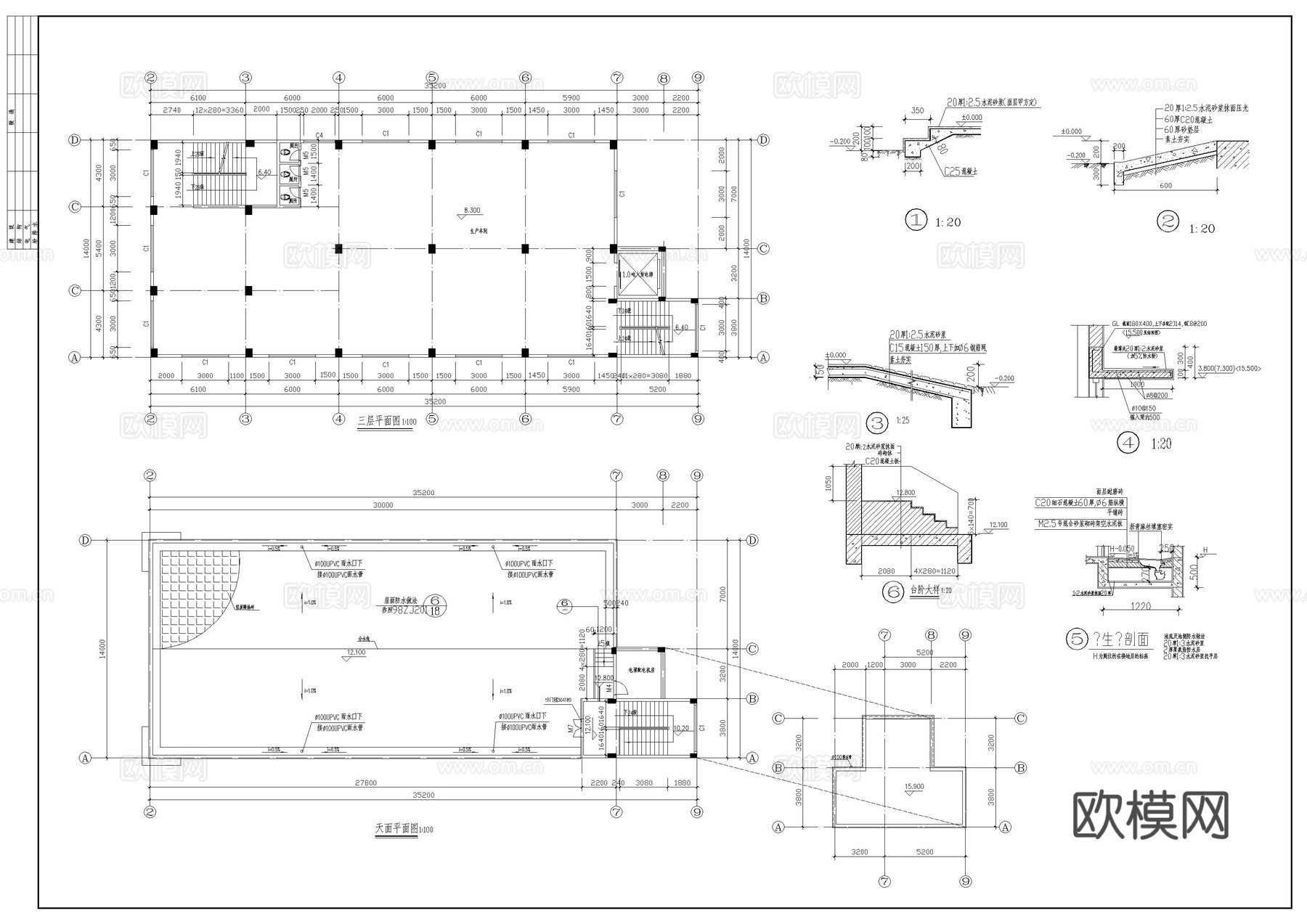 工业大厦建筑图cad施工图cad施工图