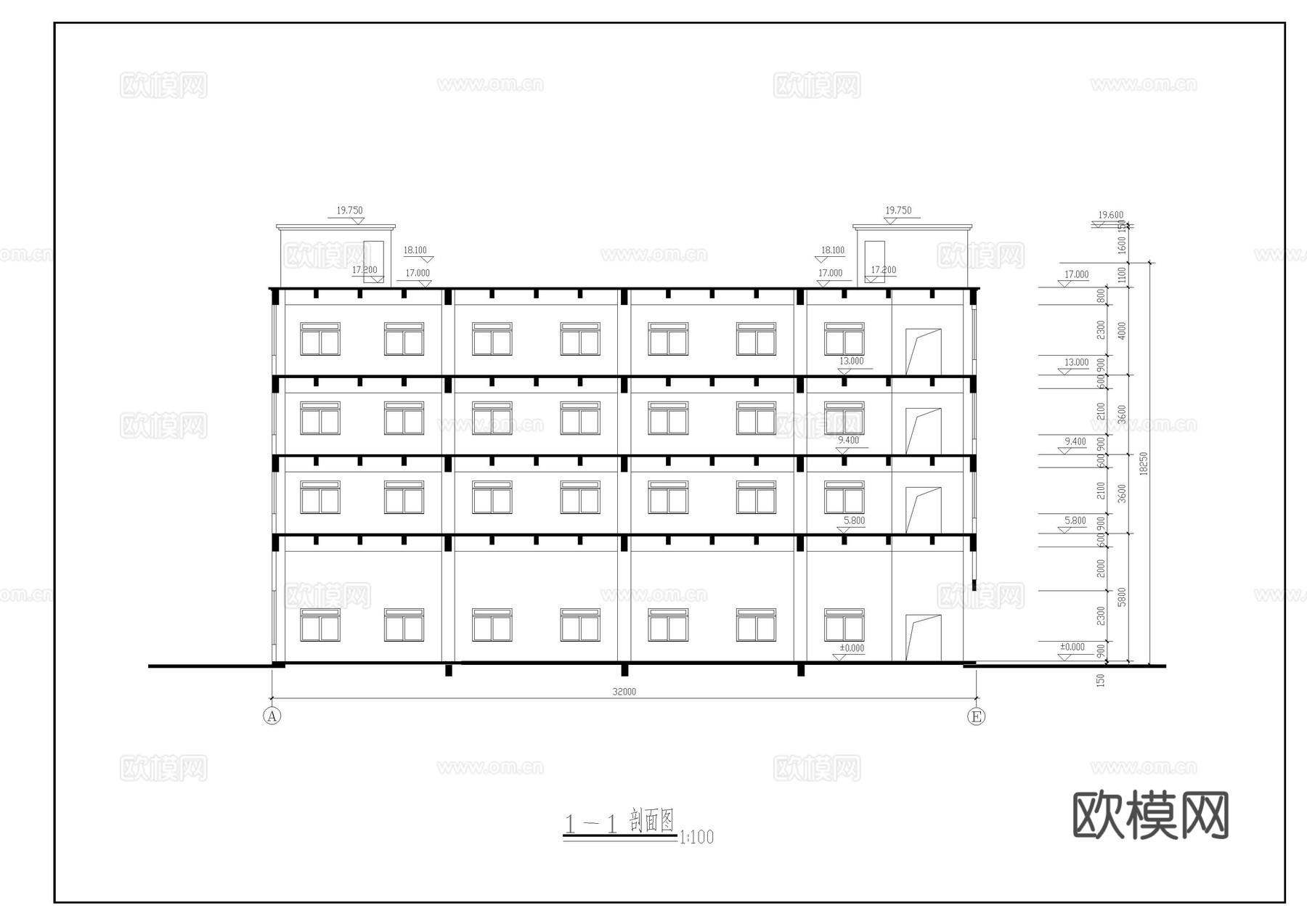 多层厂房建筑图cad施工图