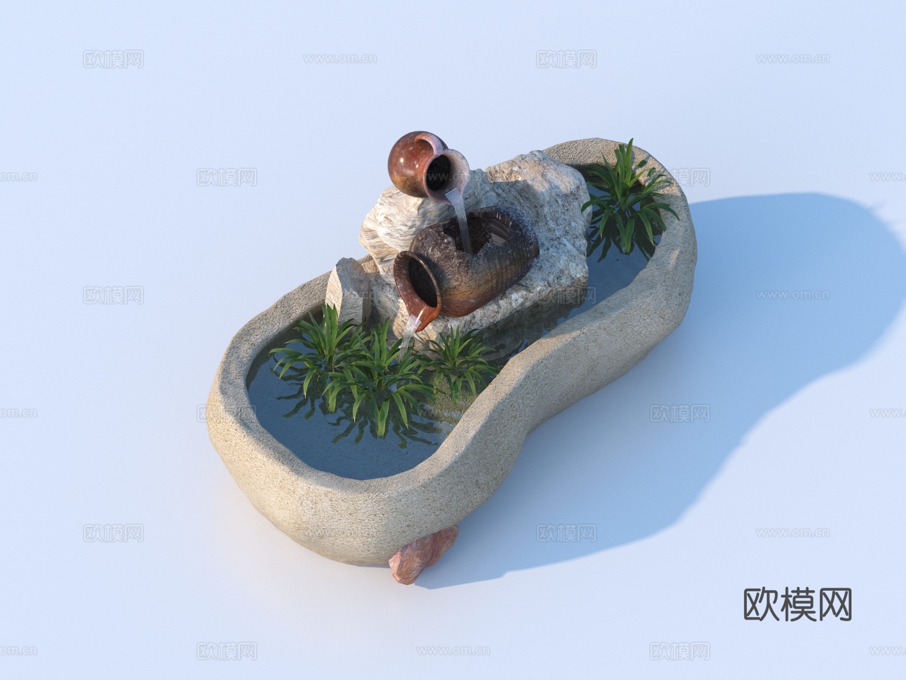水景 水钵 庭院小品3d模型