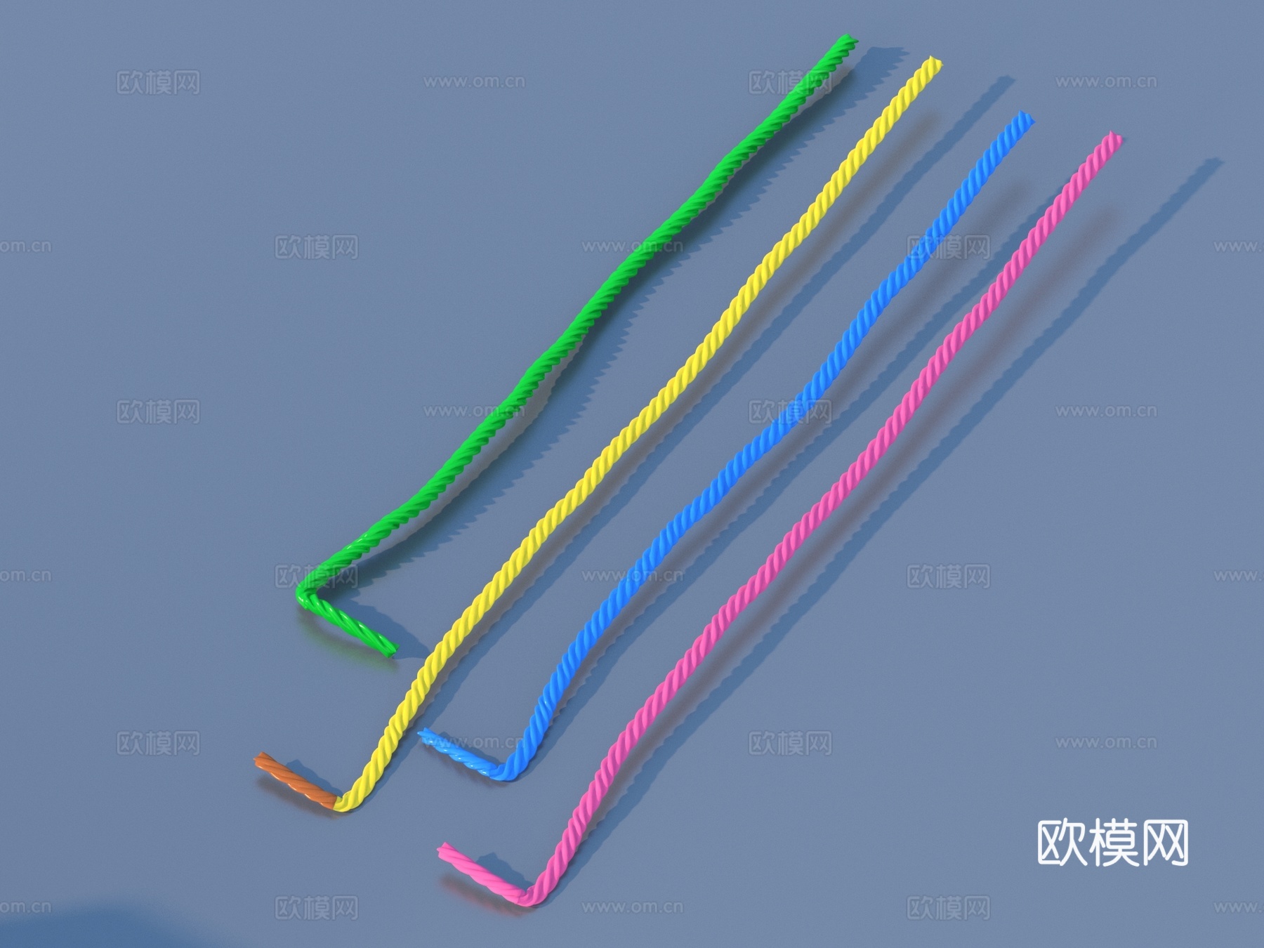 绳子 彩色绳子3d模型