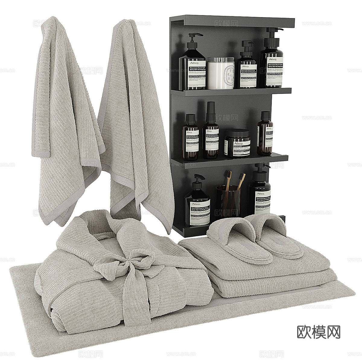现代浴室洗护用品3d模型