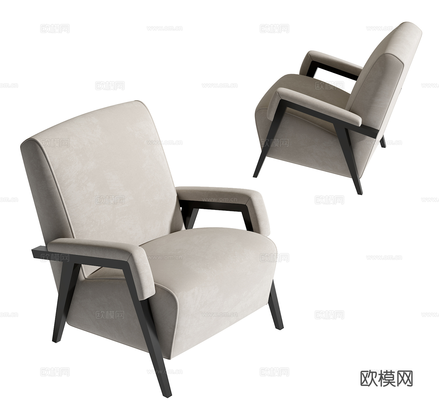 现代单人沙发su模型