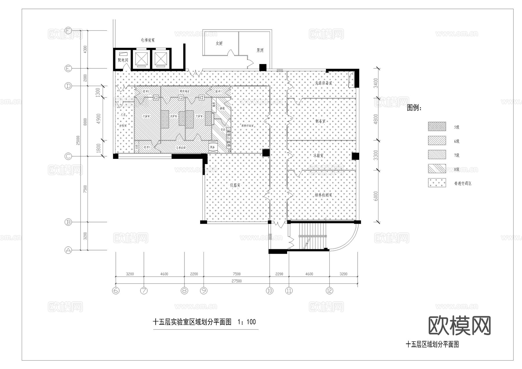 检疫局净化装修图cad施工图
