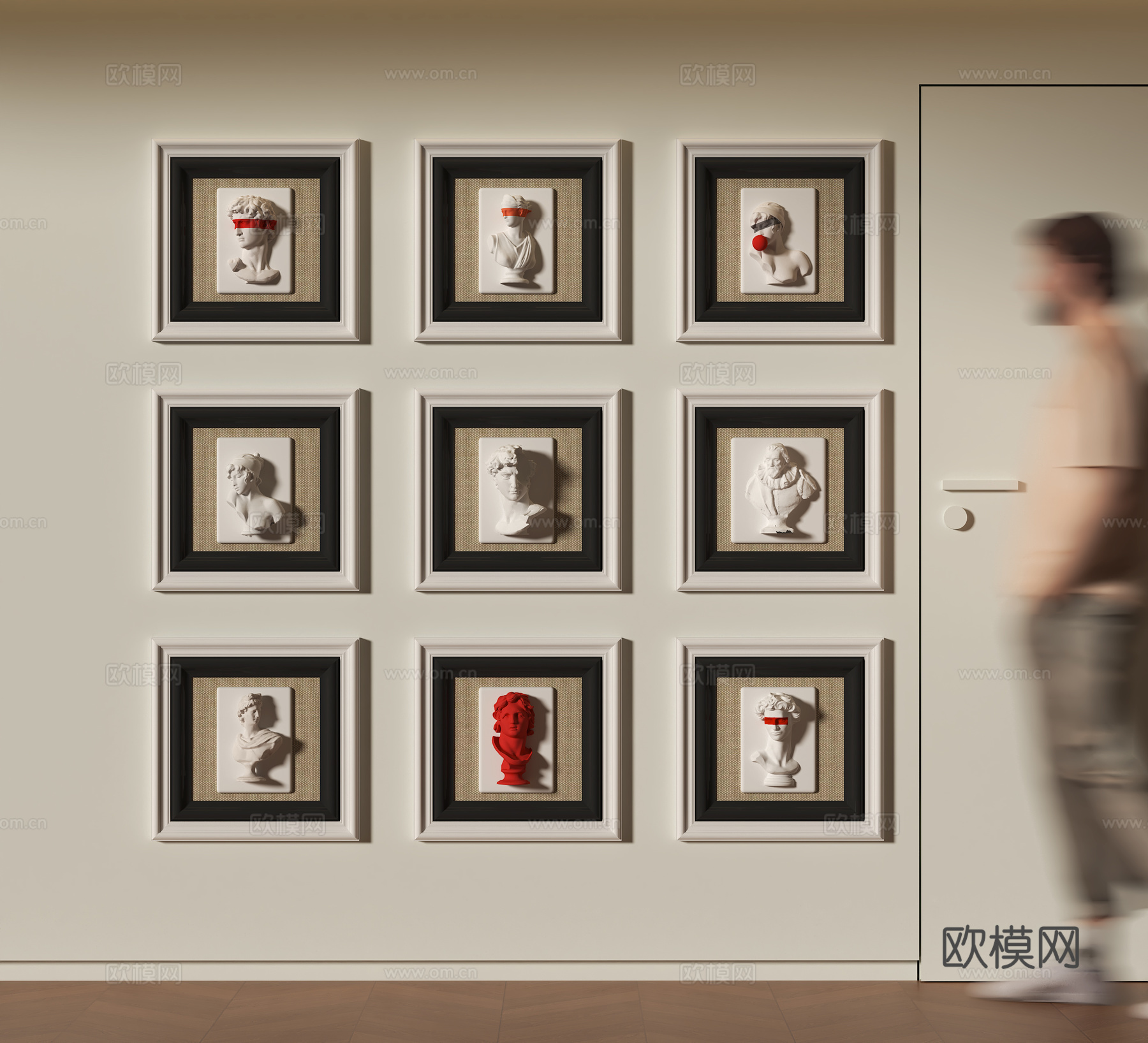 欧式立体墙饰挂画3d模型