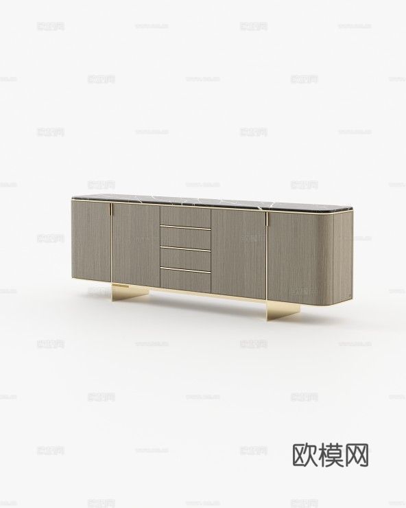 LASKASAS 轻奢餐边柜3d模型下载（渲染图3）