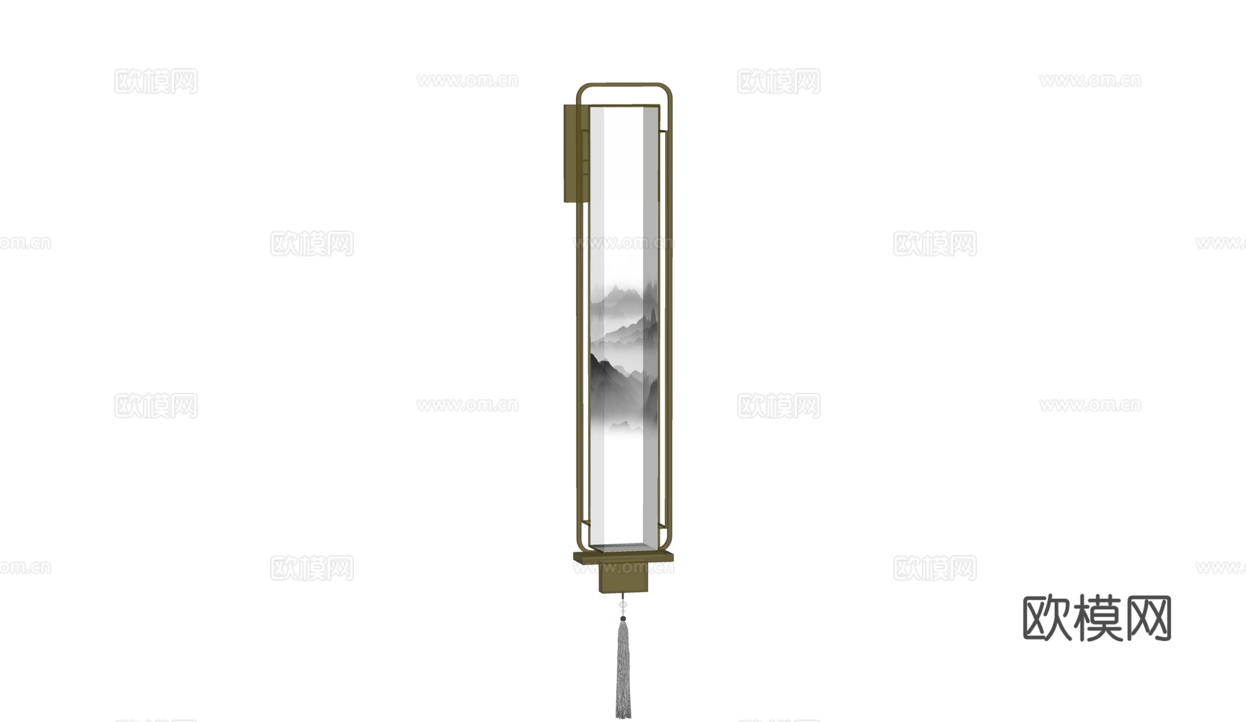 新中式壁灯su模型