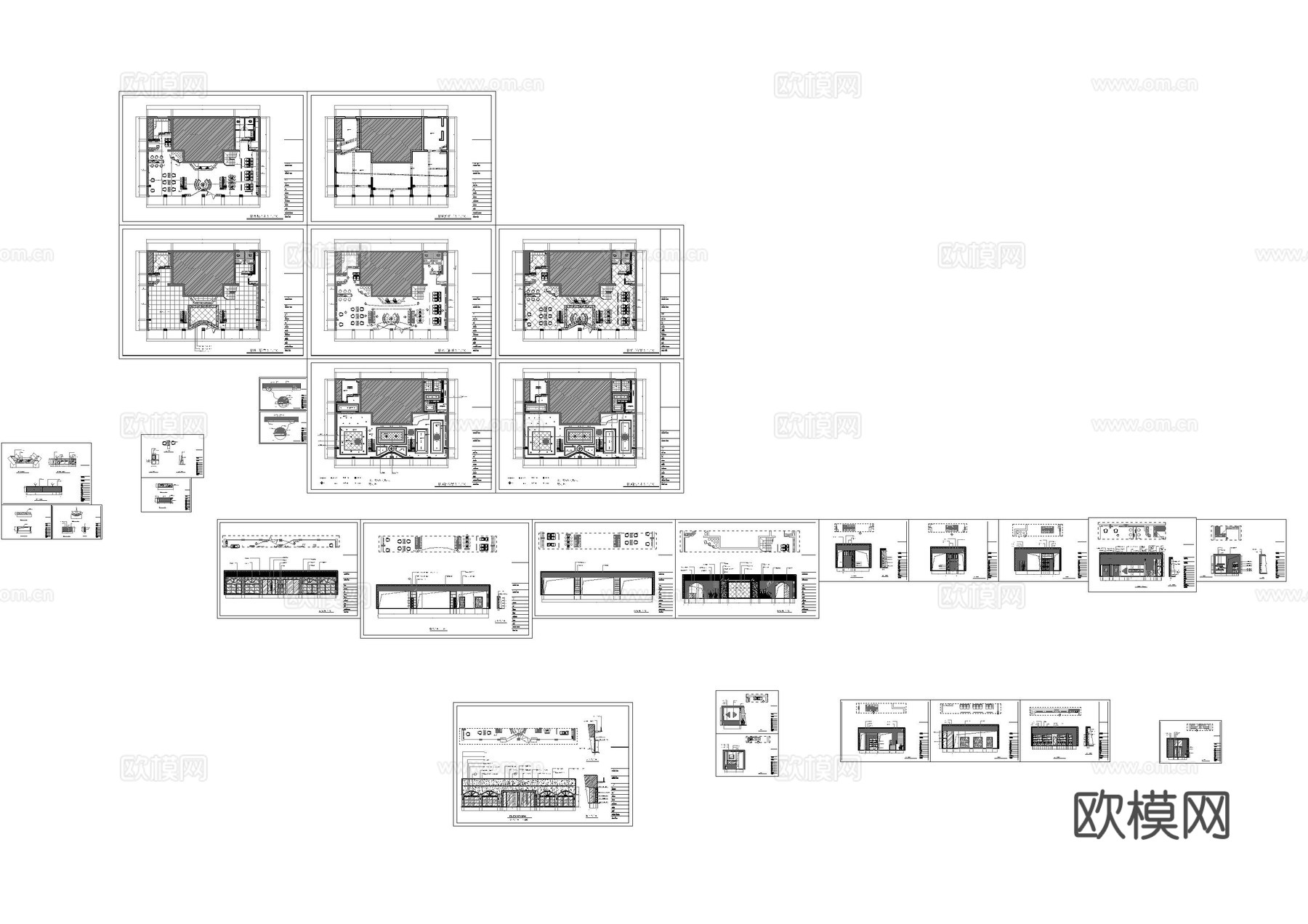 连锁理发店施工图cad施工图