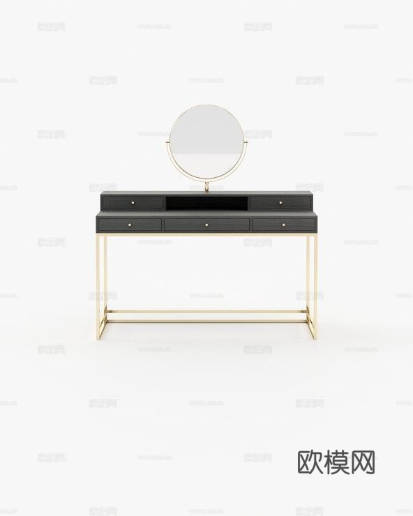 LASKASAS 轻奢梳妆台3d模型下载（渲染图1）