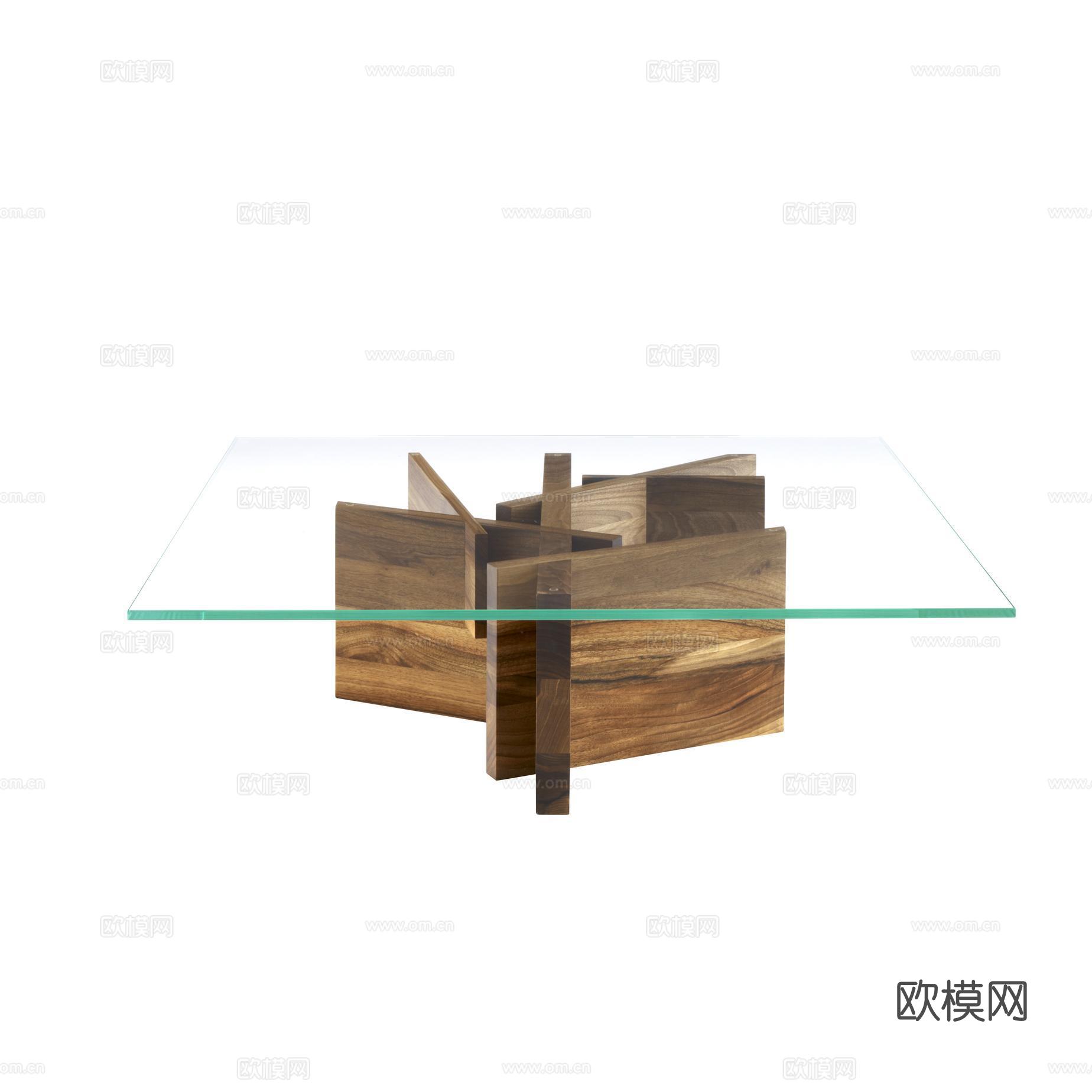 ligne roset 玻璃茶几3d模型下载（渲染图2）