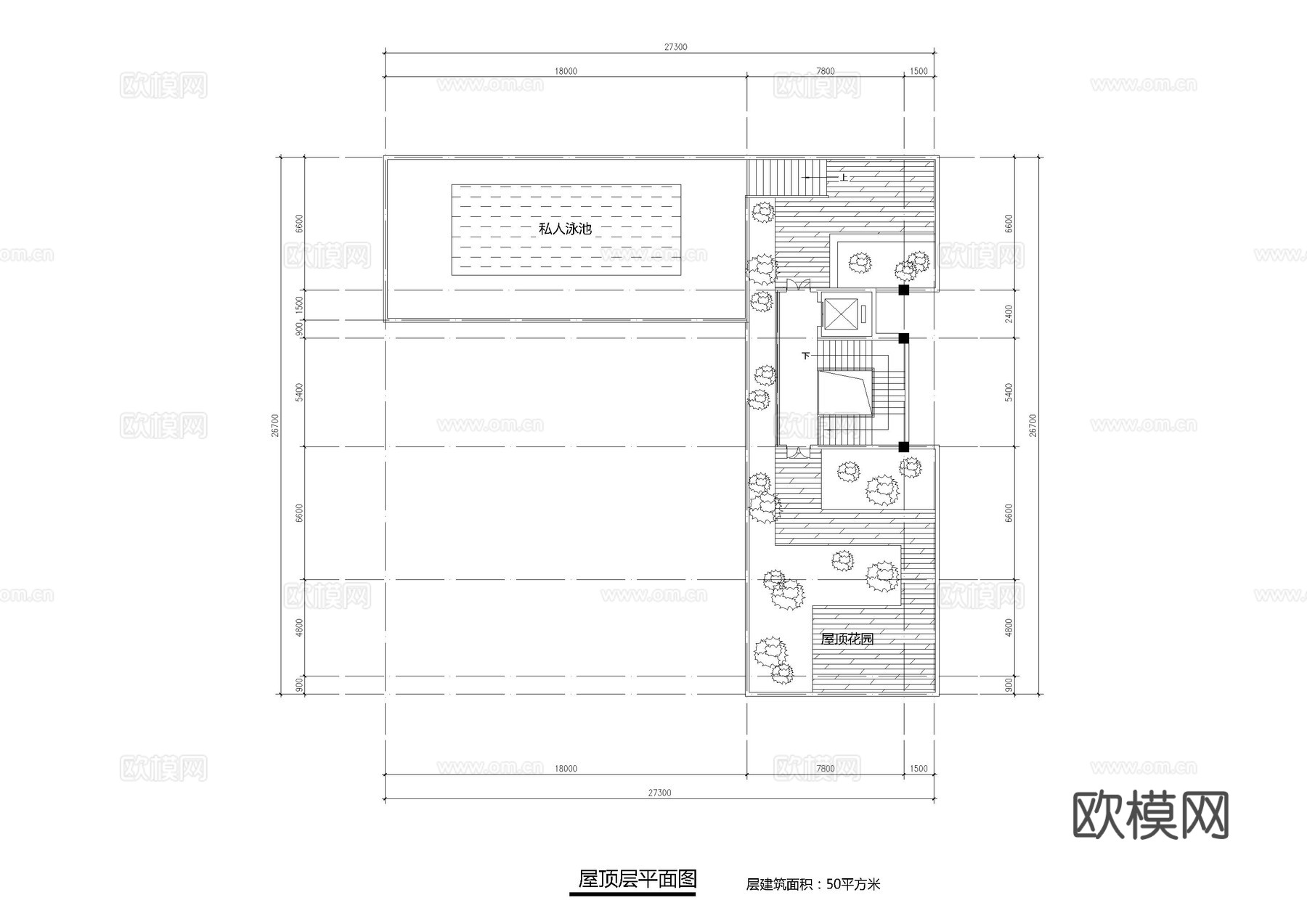 现代民宿别墅会所平面方案图cad施工图
