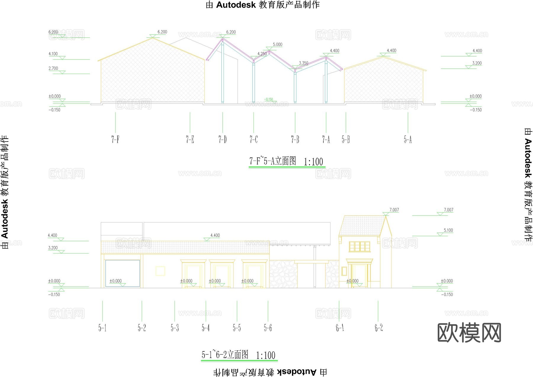 新中式民宿建筑平面图cad施工图