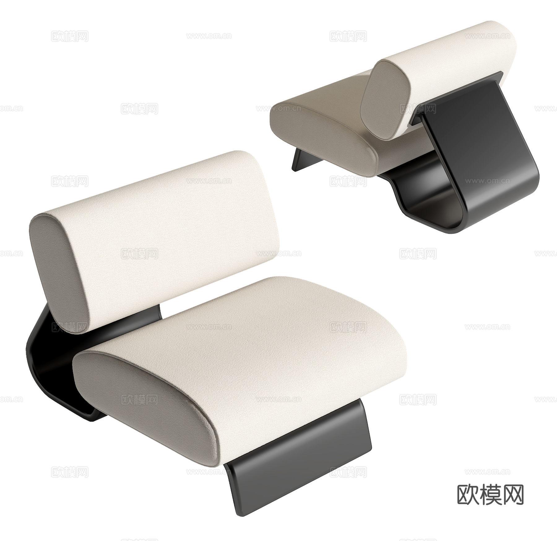 现代单人沙发su模型