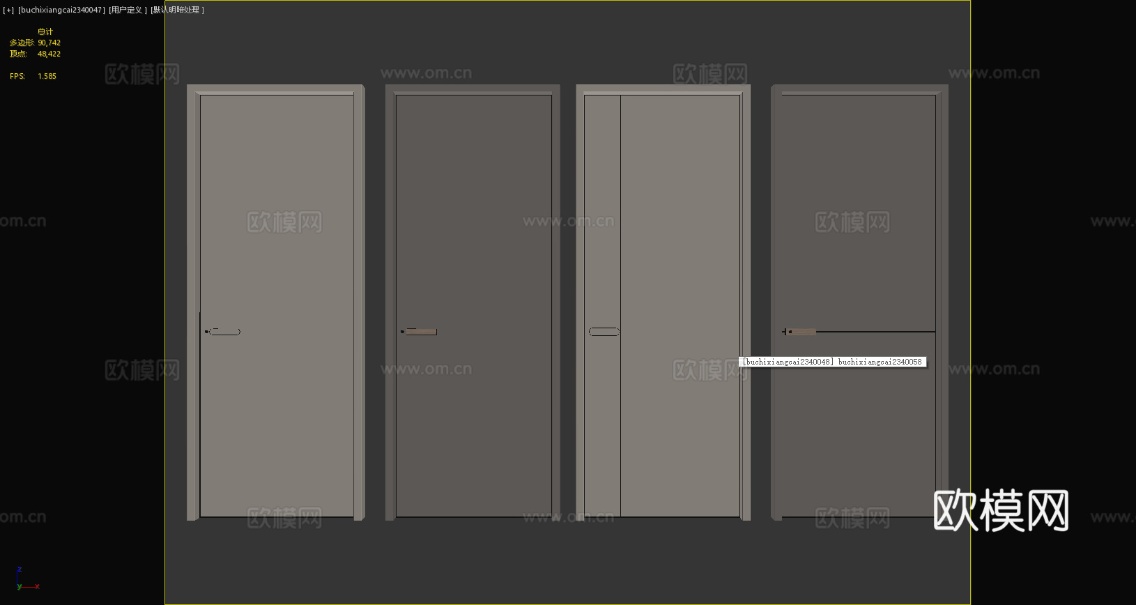 门 现代门 极简门 简约门 现代房门3d模型
