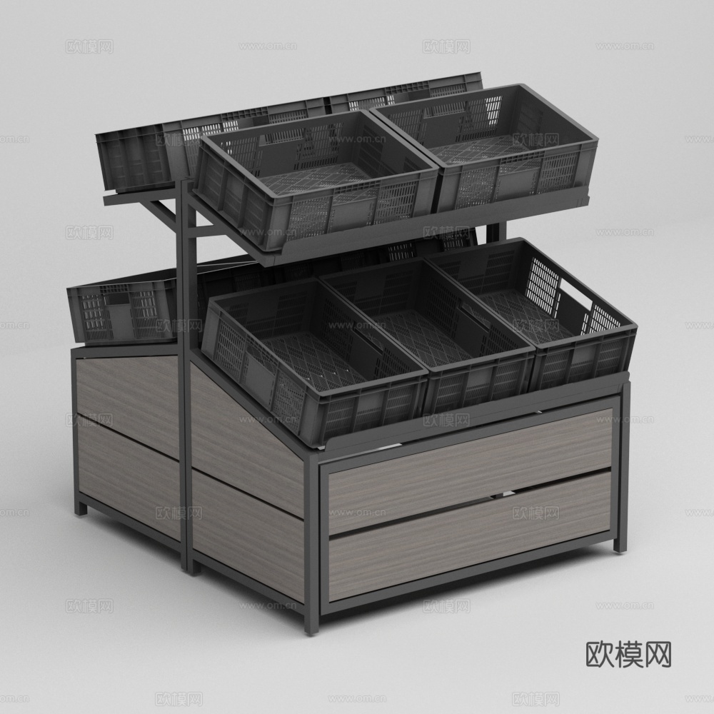 水果塑料框货架3d模型