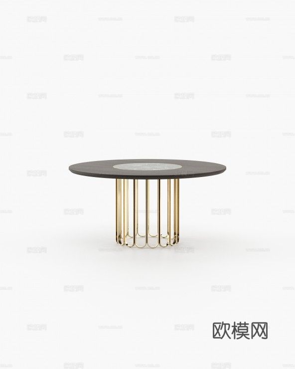 LASKASAS 轻奢圆餐桌3d模型下载（渲染图1）