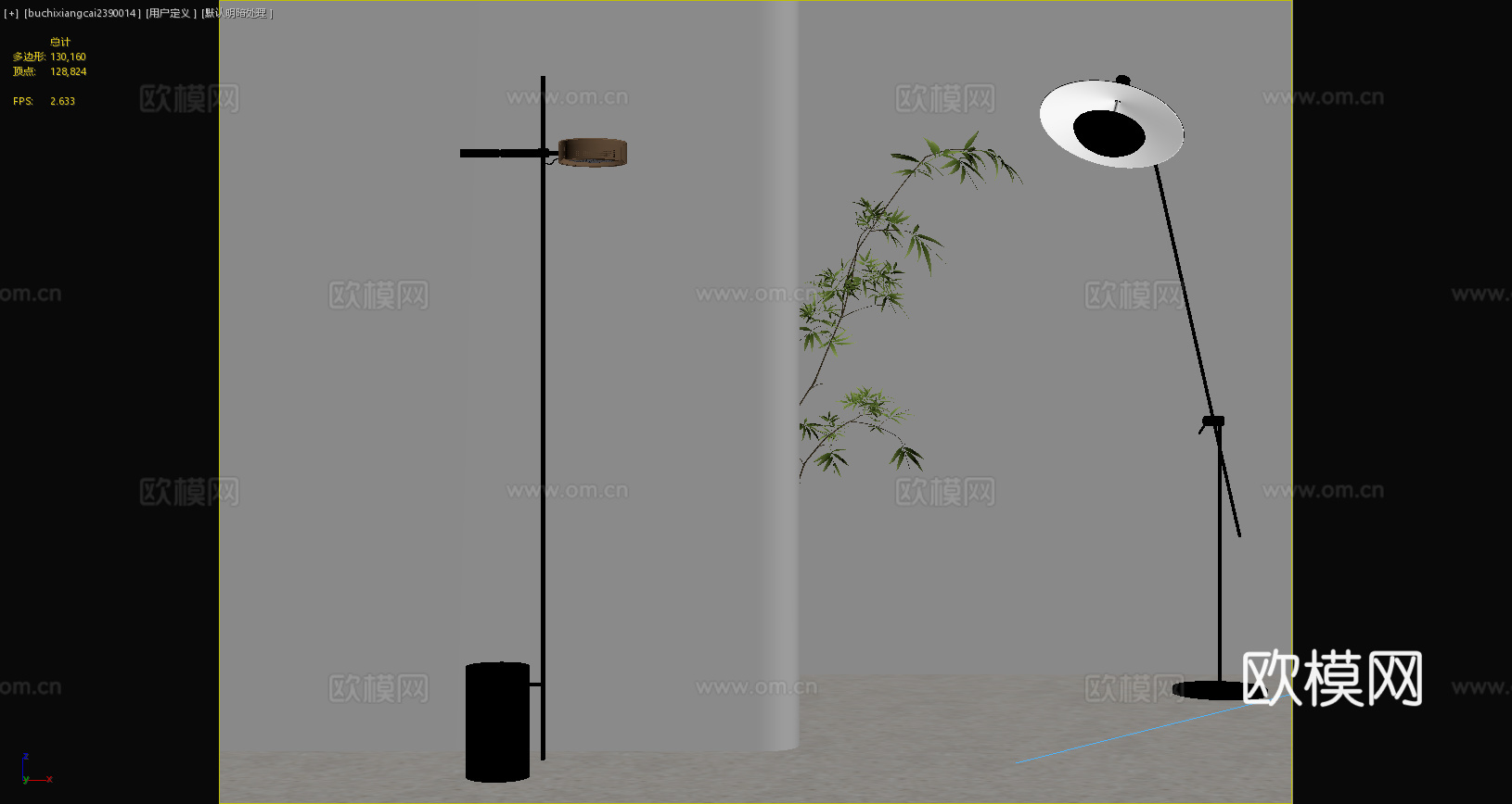 落地灯 现代落地灯 长条落地灯 轻奢落地灯 金属落地灯3d模型