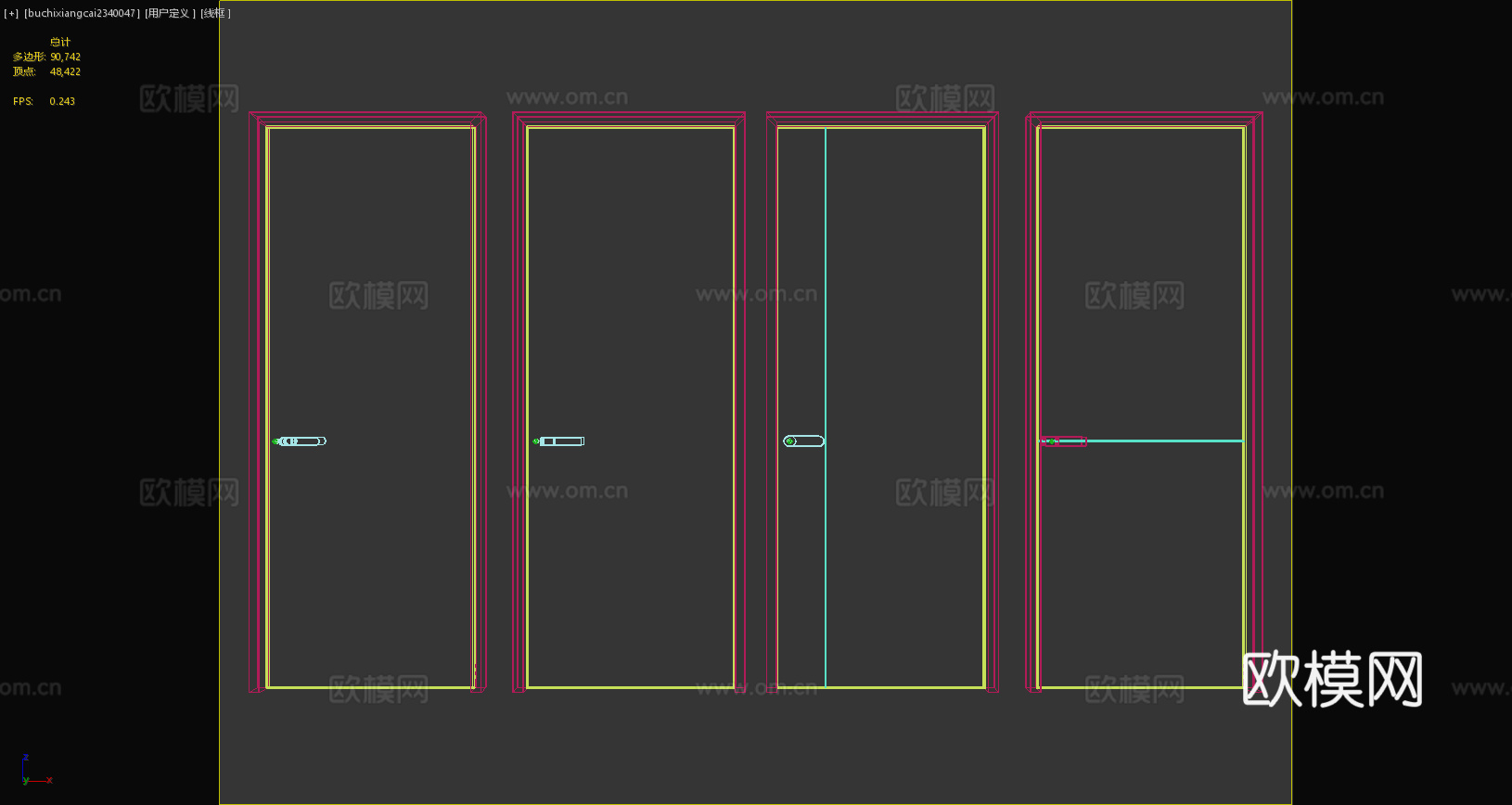 门 现代门 极简门 简约门 现代房门3d模型