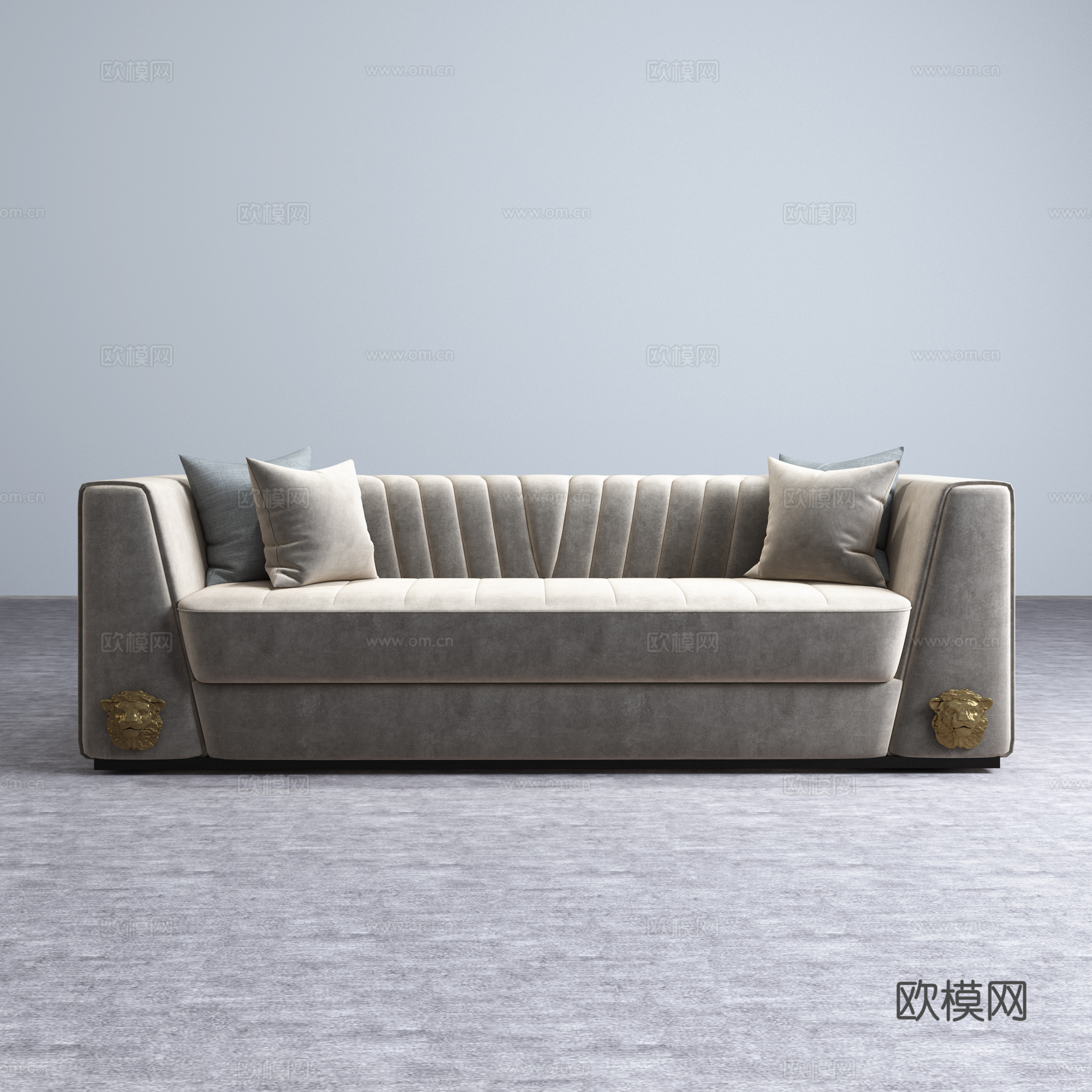 现代意大利 范思哲Versace 现代多人沙发 美式现代3d模型
