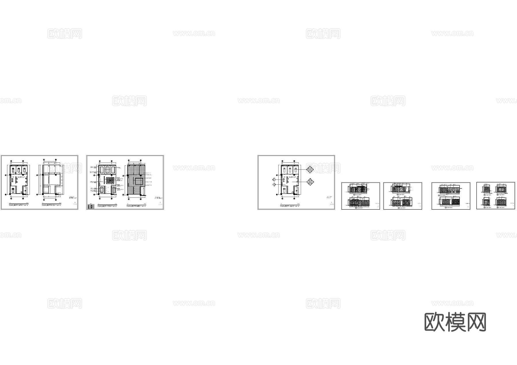 现代简约理发店施工图cad施工图