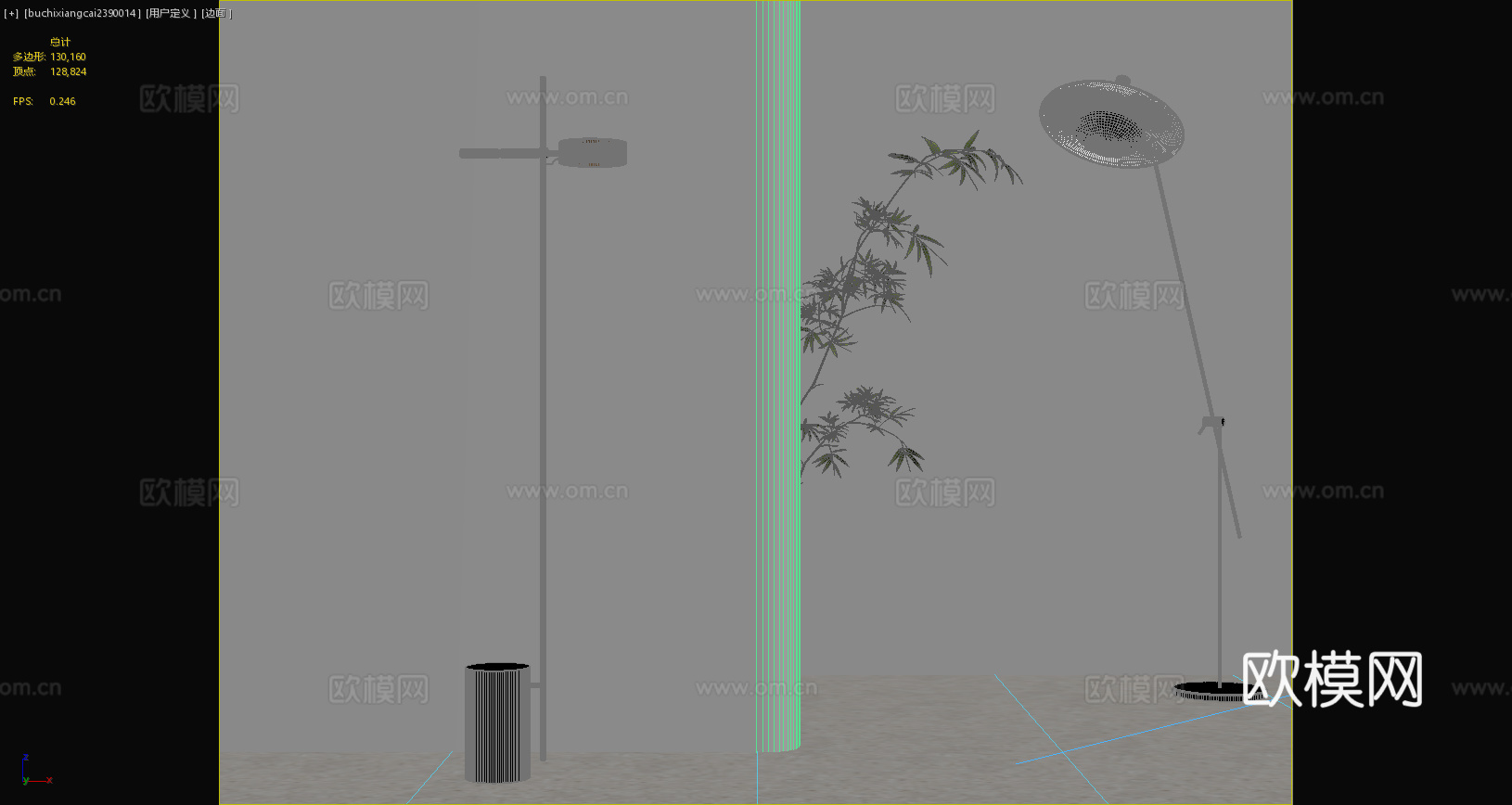 落地灯 现代落地灯 长条落地灯 轻奢落地灯 金属落地灯3d模型