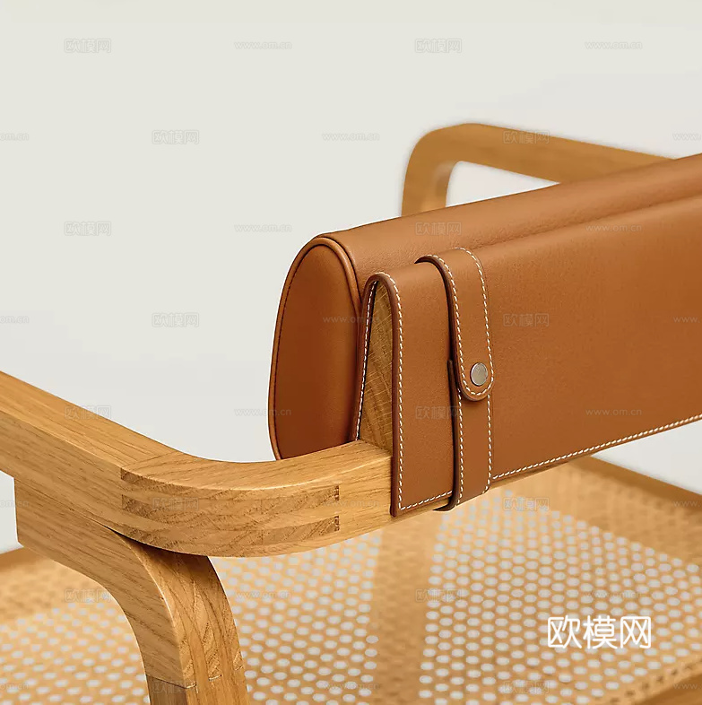 HERMES 原木风餐椅3d模型下载（渲染图2）