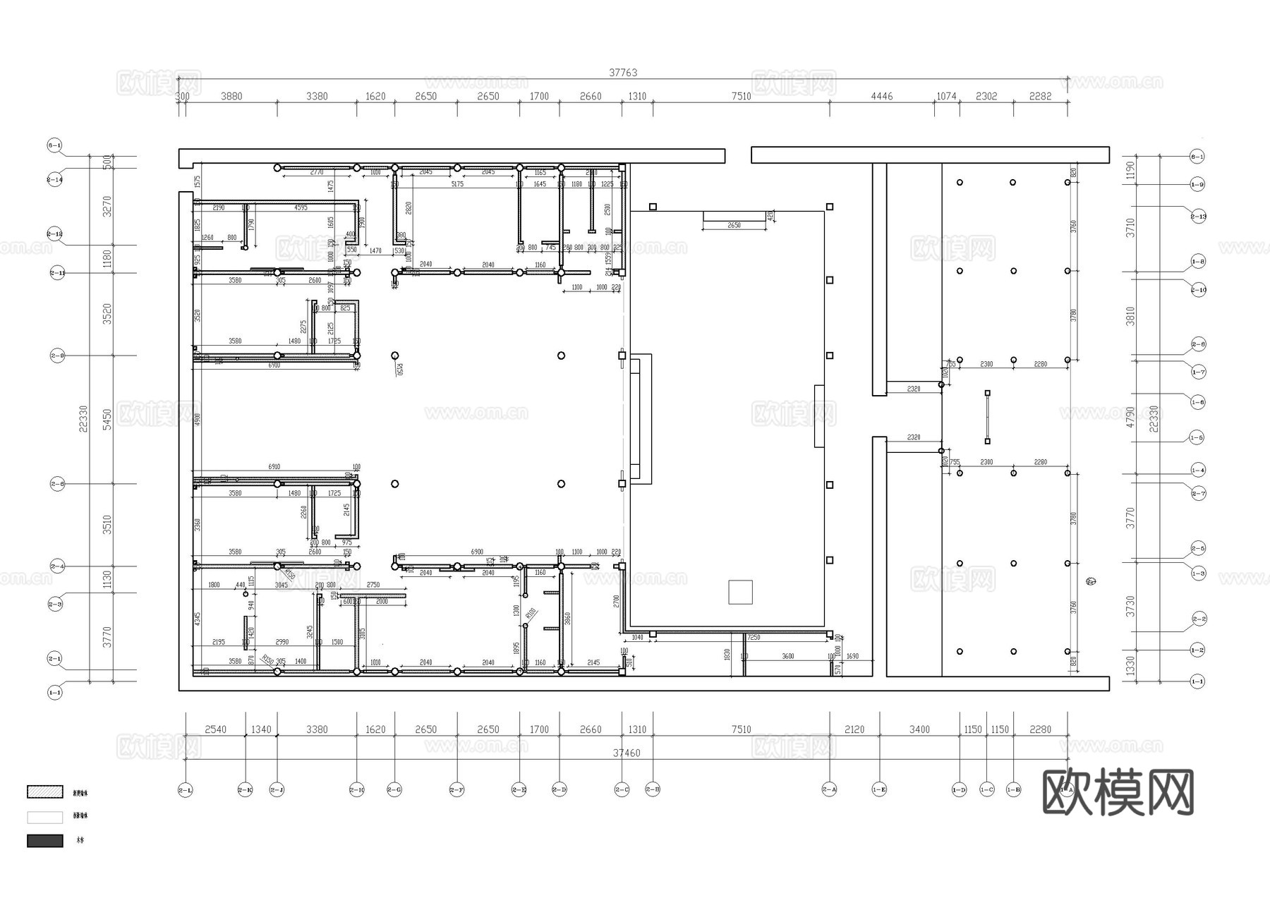 民宿客栈A区施工图cad施工图
