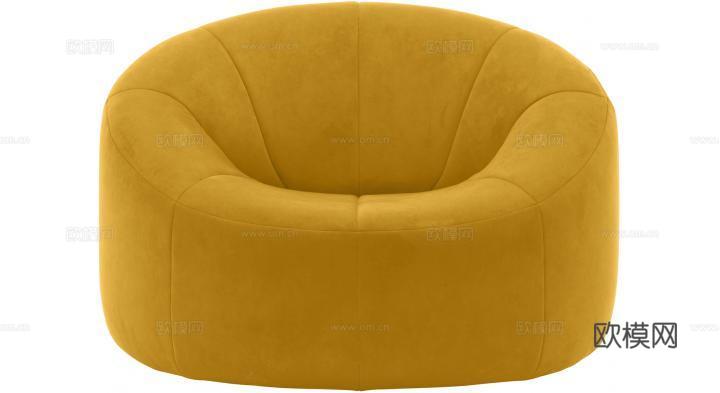ligne roset 圆形单人沙发3d模型下载（渲染图2）