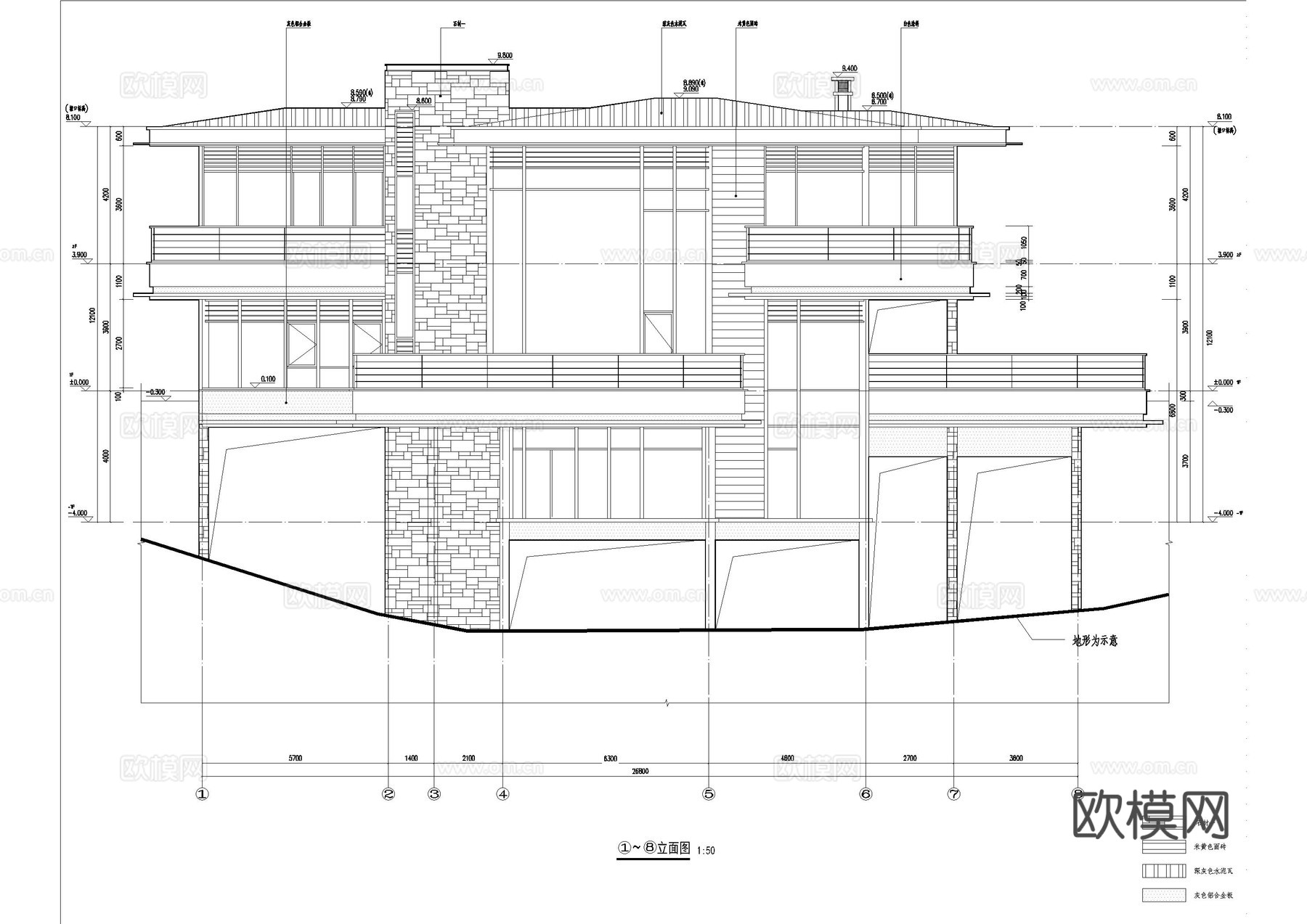 山地民宿别墅住宅施工图cad施工图