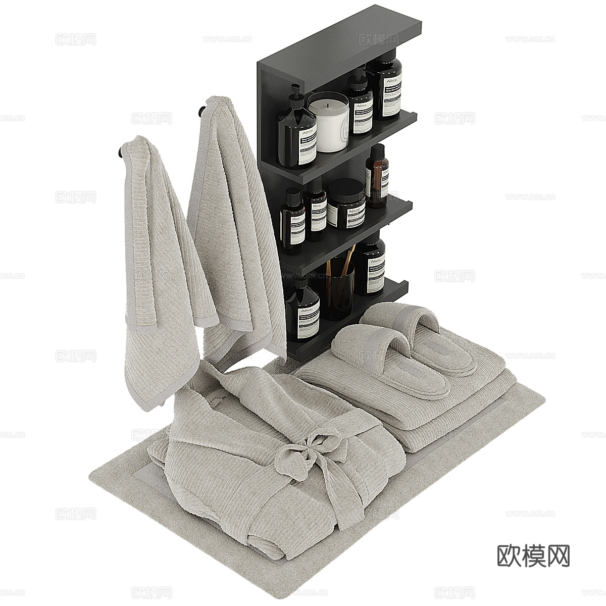 现代浴室洗护用品3d模型
