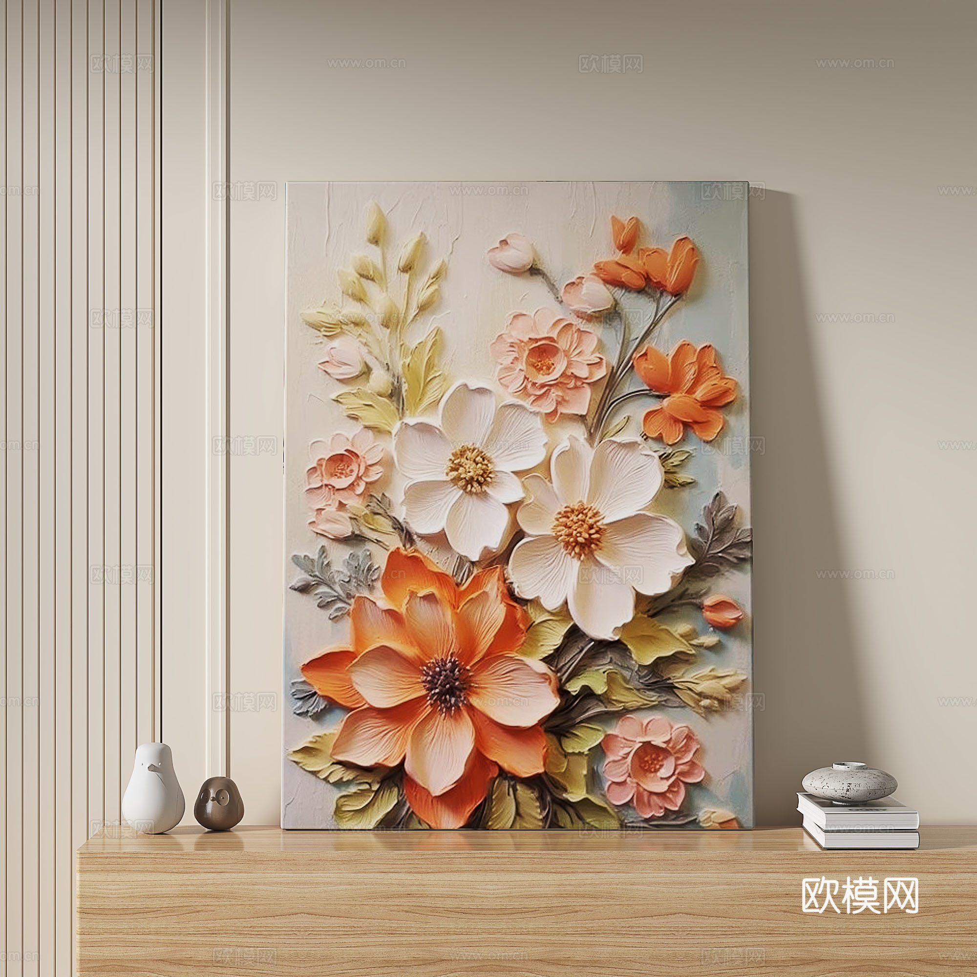 现代，奶油风，轻奢，肌理，简约，抽象，装饰画3d模型