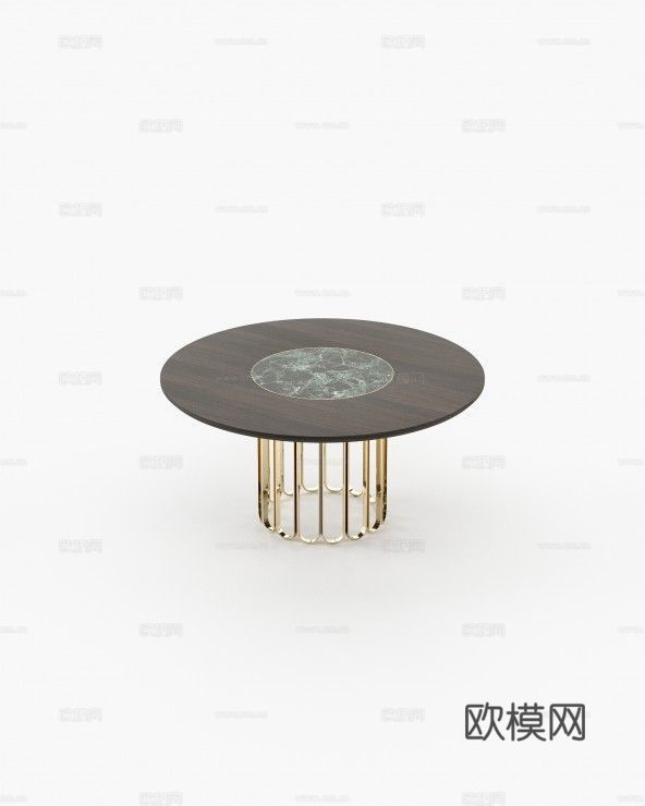 LASKASAS 轻奢圆餐桌3d模型下载（渲染图3）