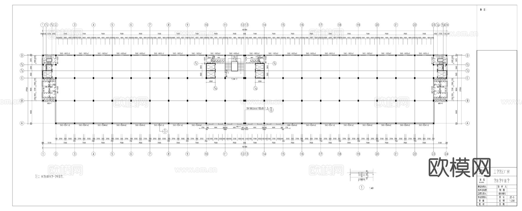 厂房建筑施工图cad施工图cad施工图