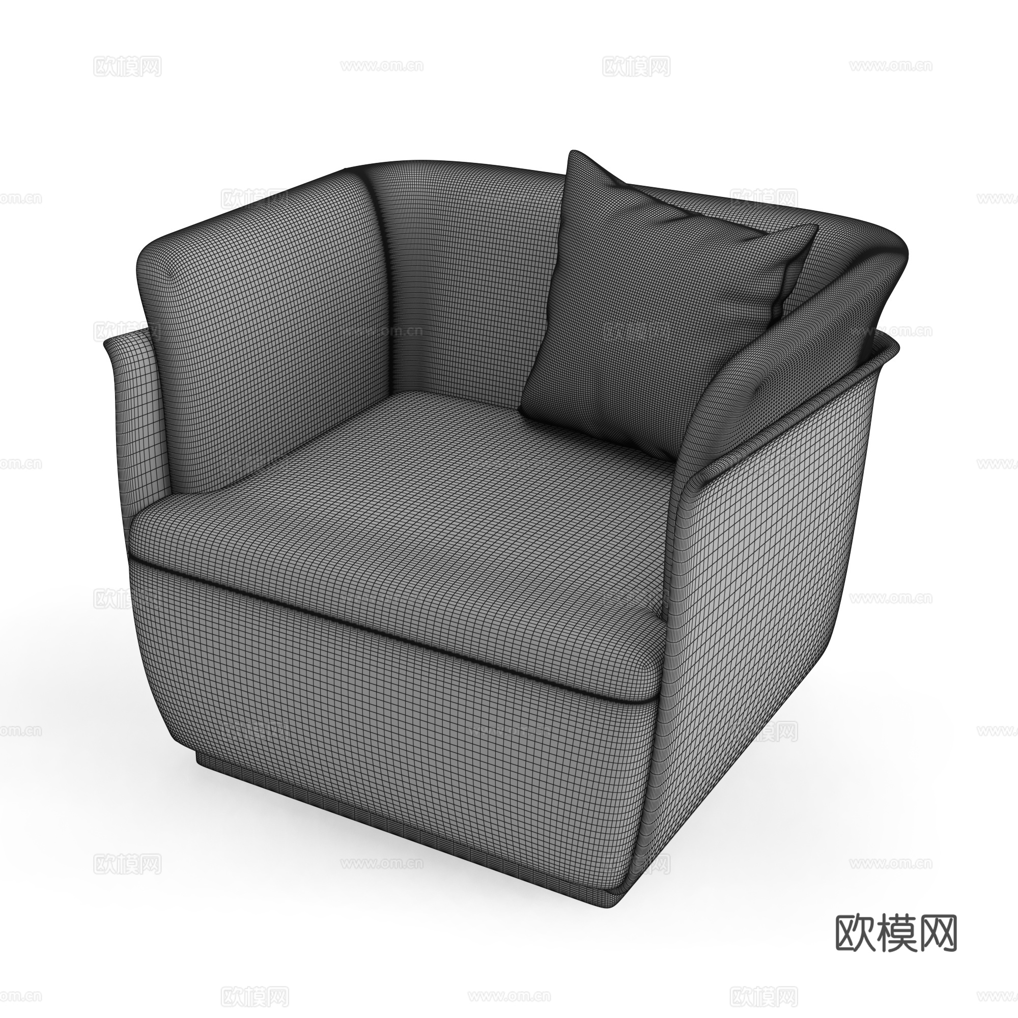 简欧宾利欧式单人沙发3d模型