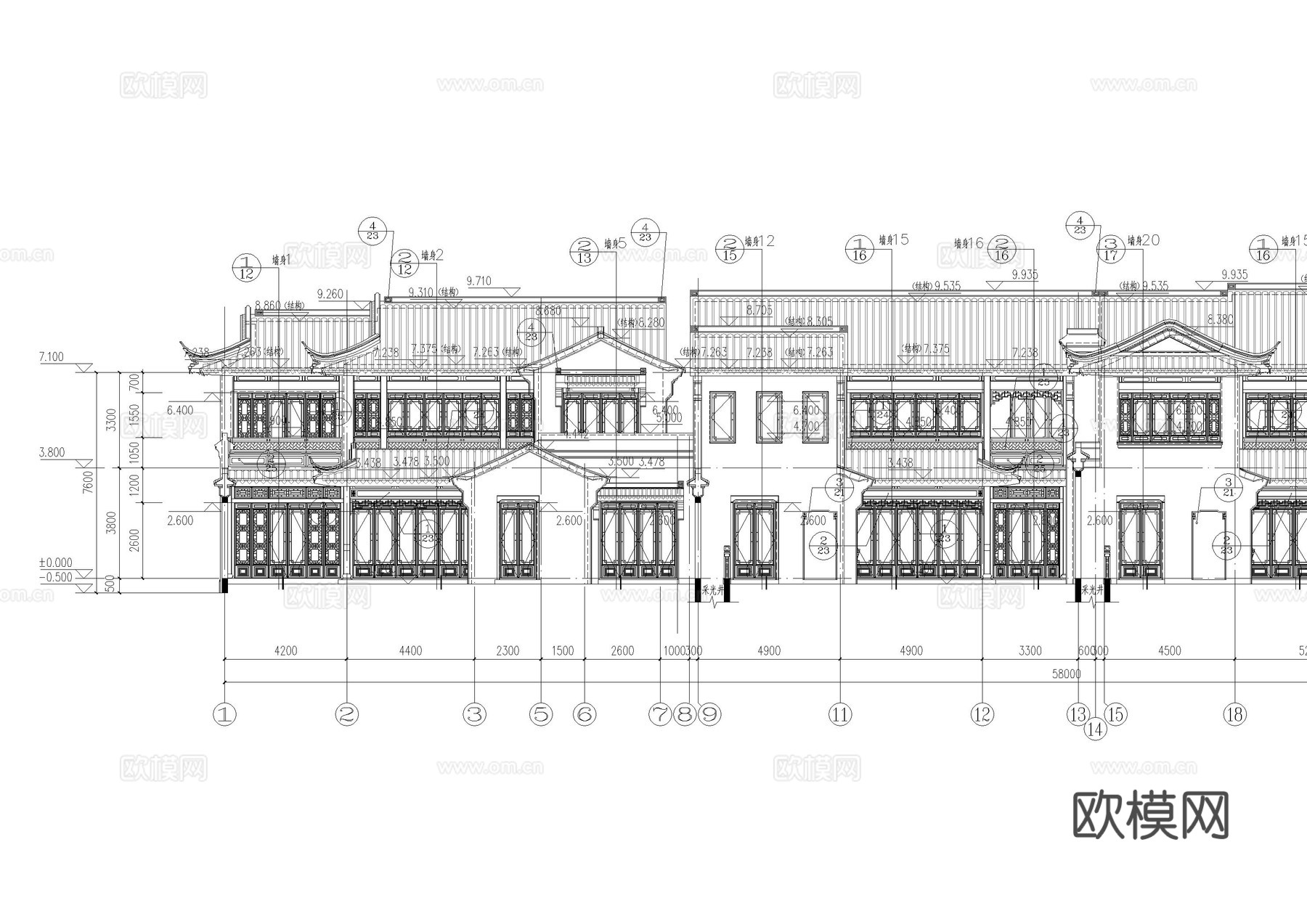 绿城桃花源民宿建筑施工图cad施工图