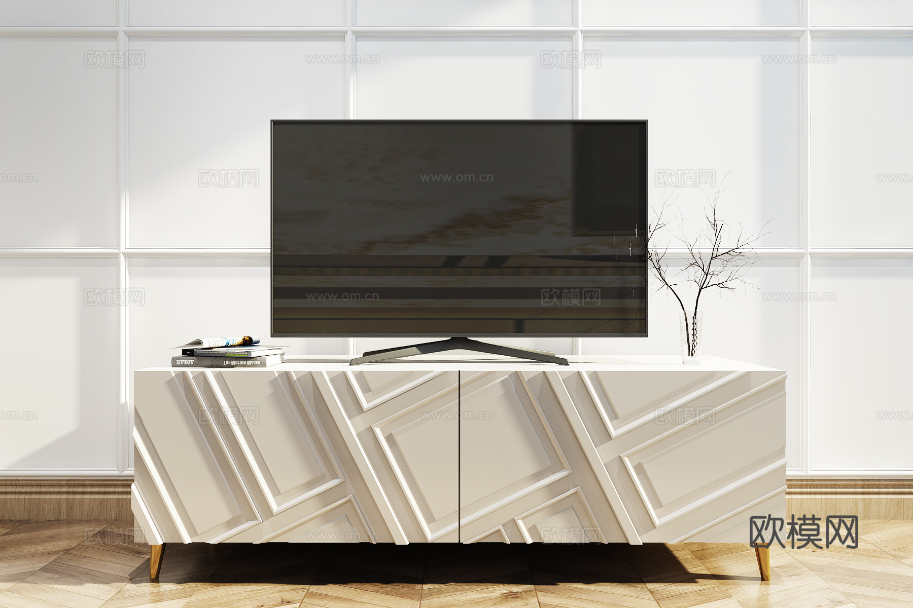 现代北欧电视柜3d模型