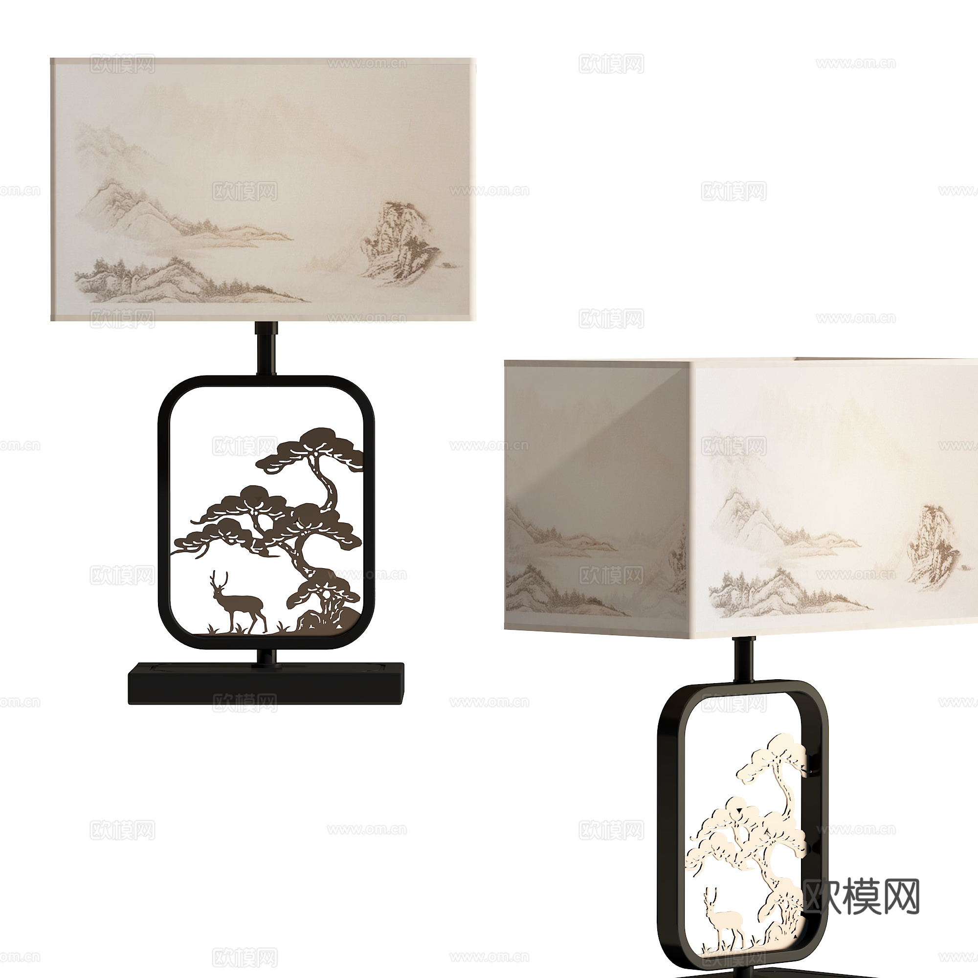 新中式台灯su模型