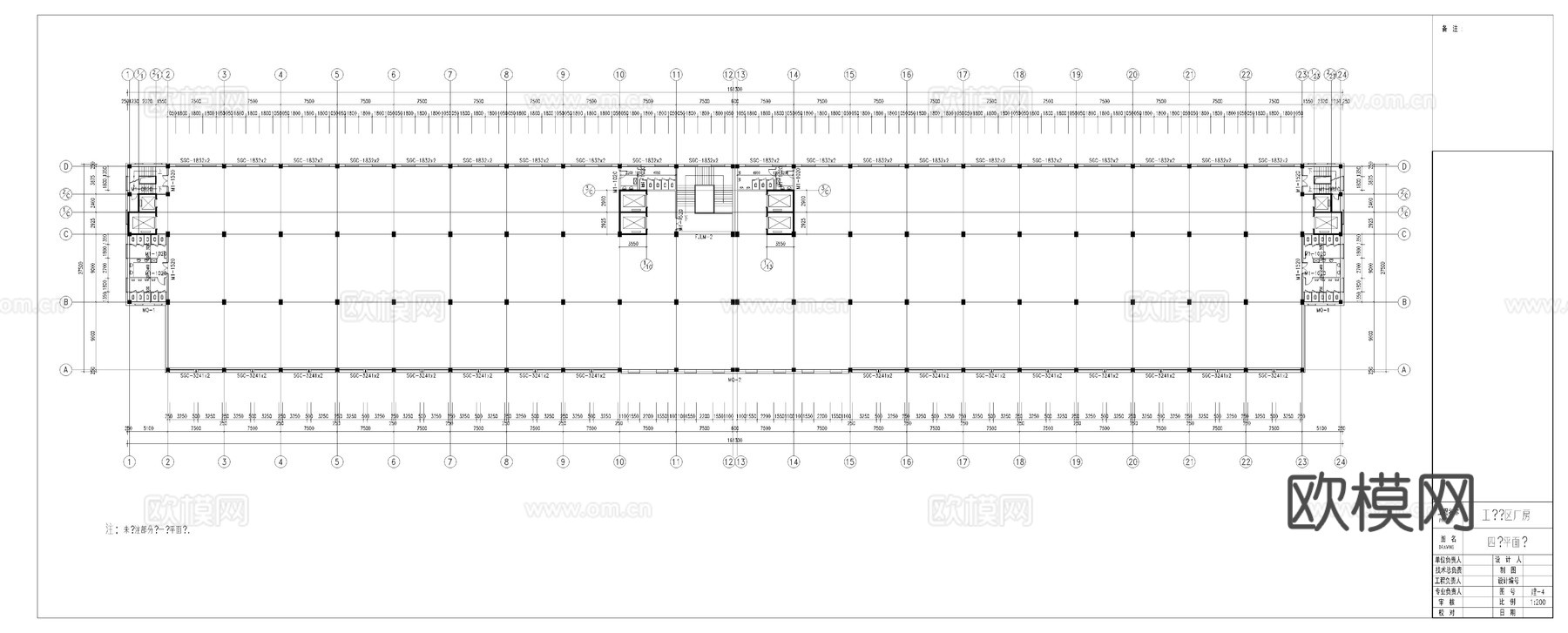 厂房建筑施工图cad施工图cad施工图
