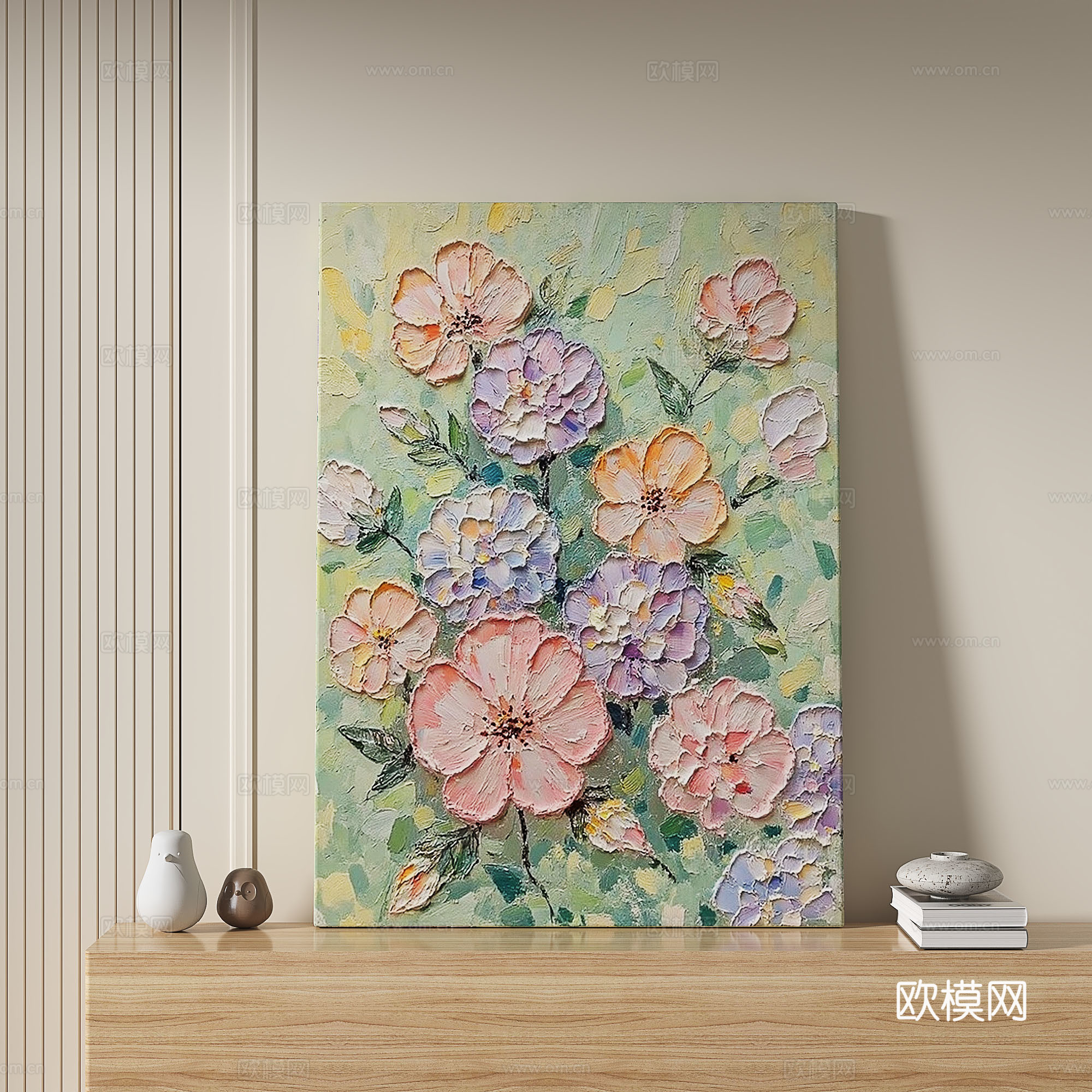 现代，奶油风，轻奢，肌理，简约，抽象，装饰画3d模型