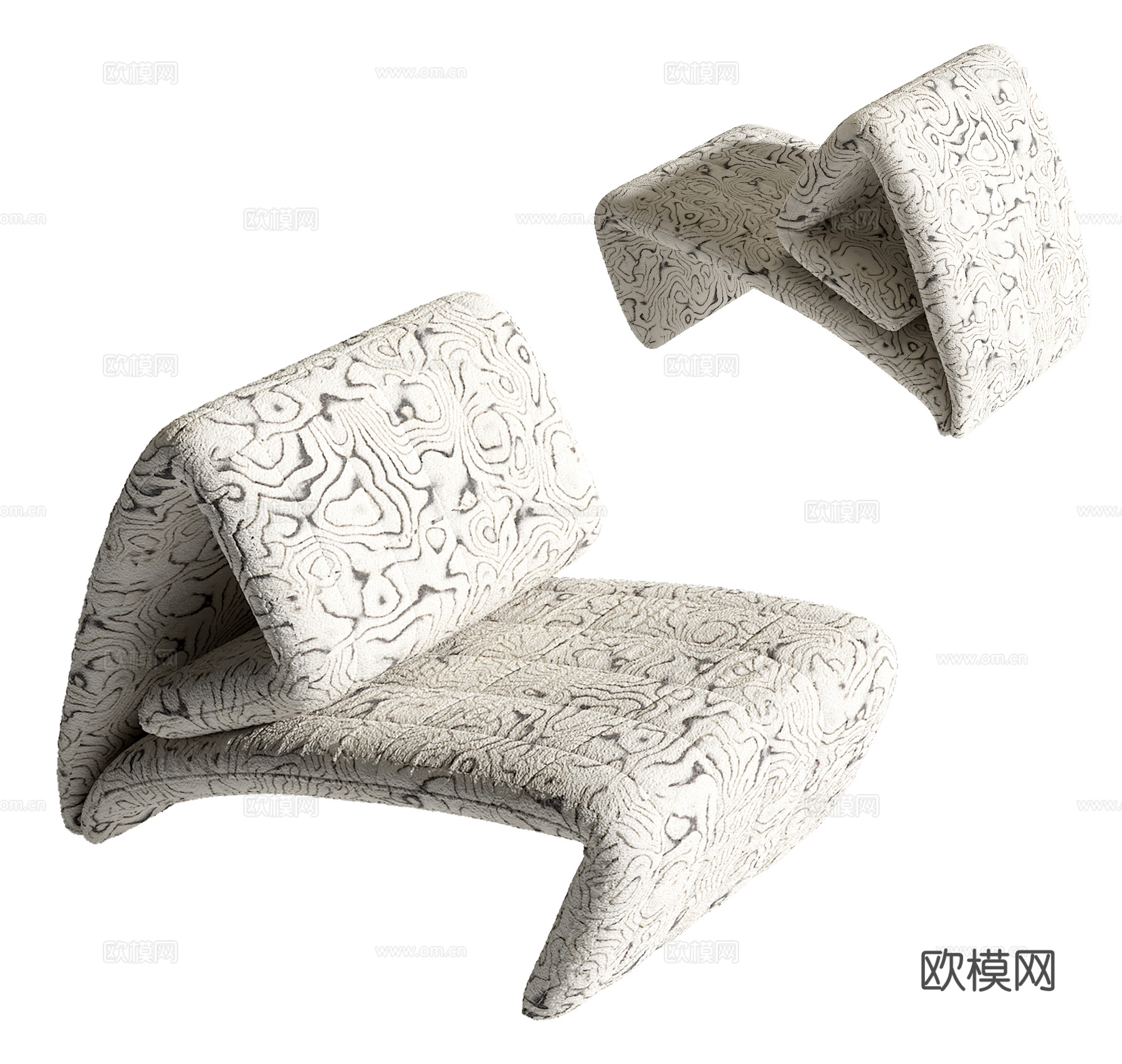 现代单人沙发su模型