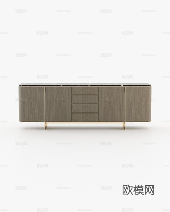 LASKASAS 轻奢餐边柜3d模型下载（渲染图1）