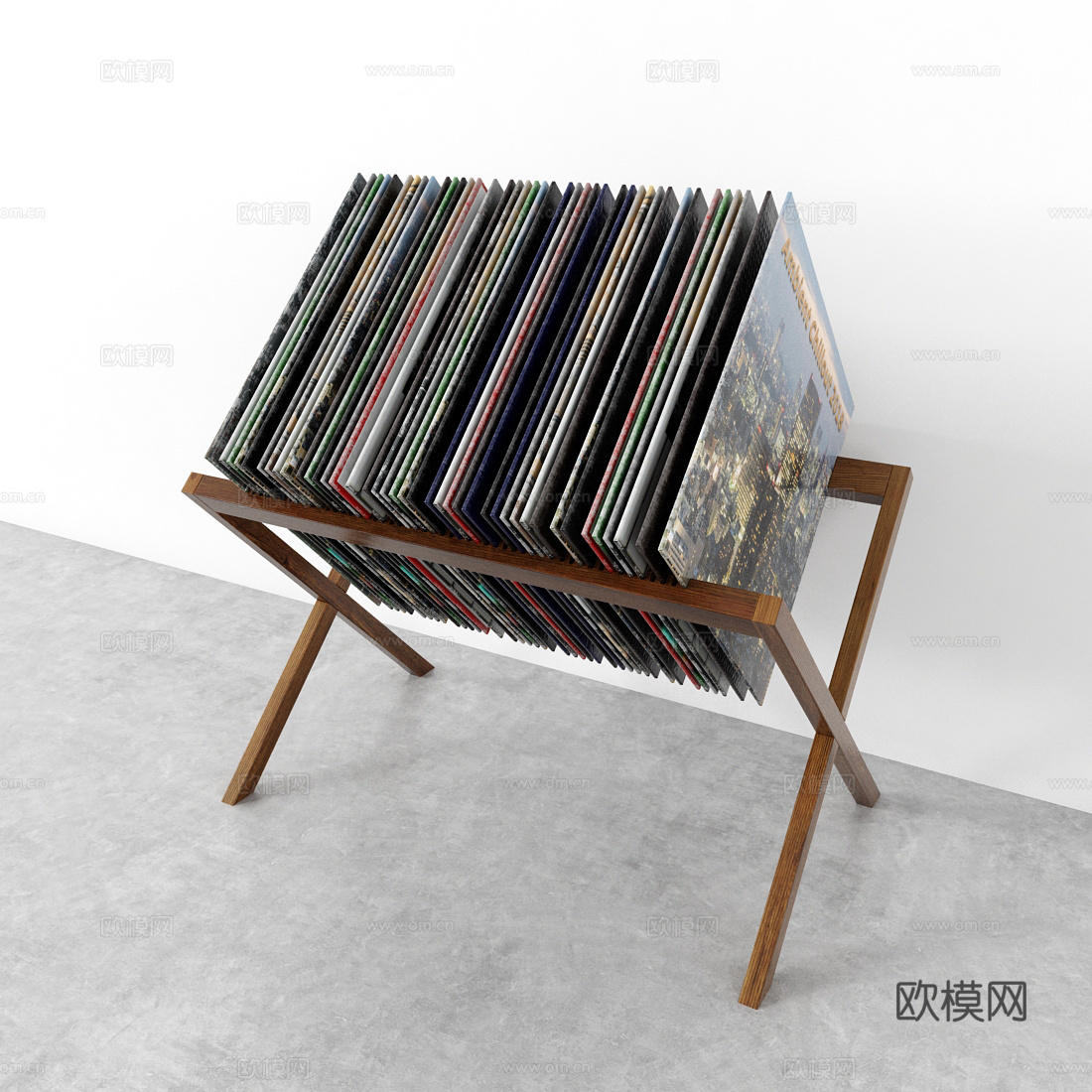 现代置物柜 墙柜 边柜 书柜 黑胶唱片架3d模型