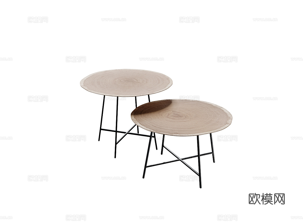 ligne roset 原木餐桌3d模型下载（渲染图1）