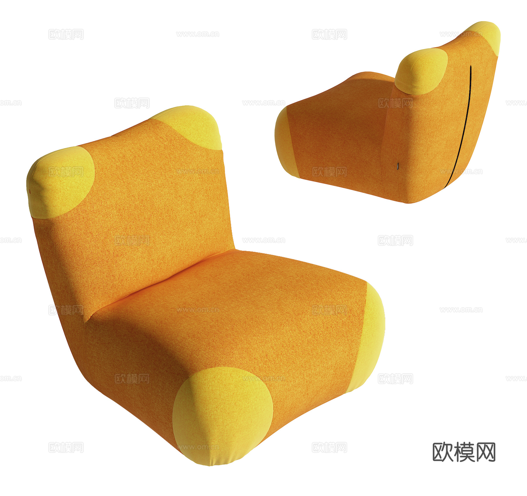 现代单人沙发su模型