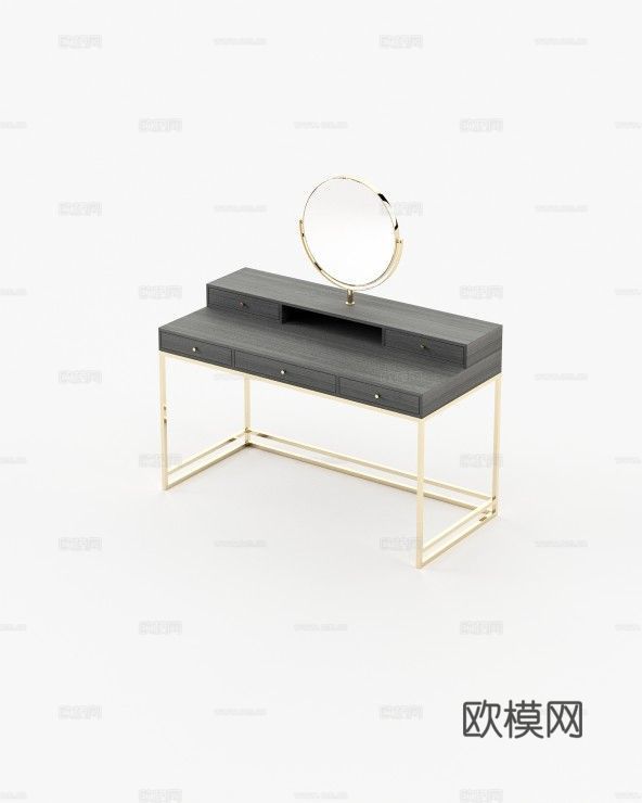 LASKASAS 轻奢梳妆台3d模型下载（渲染图2）