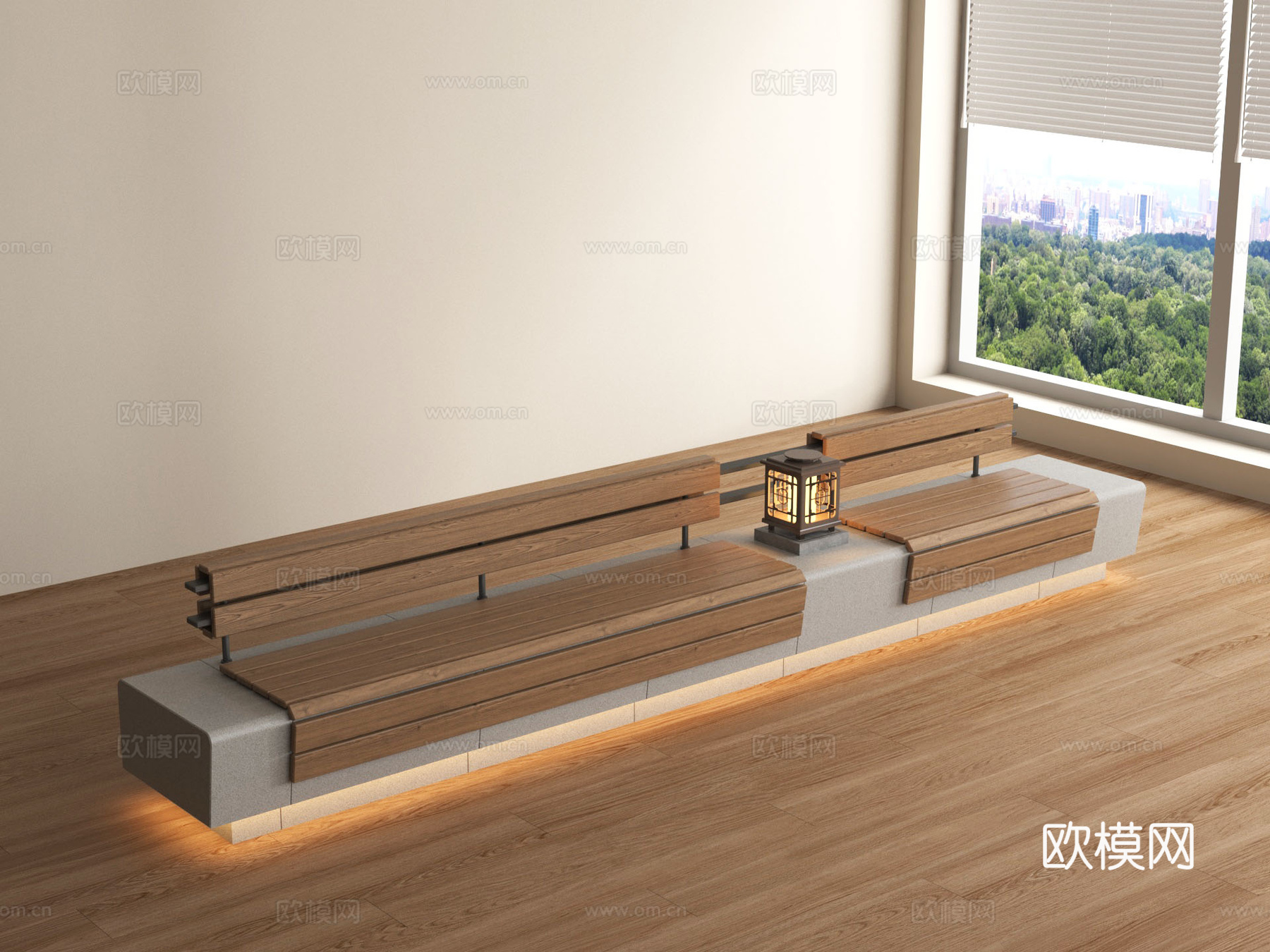 现代景观座椅 户外长椅 座椅 坐凳长条形3d模型