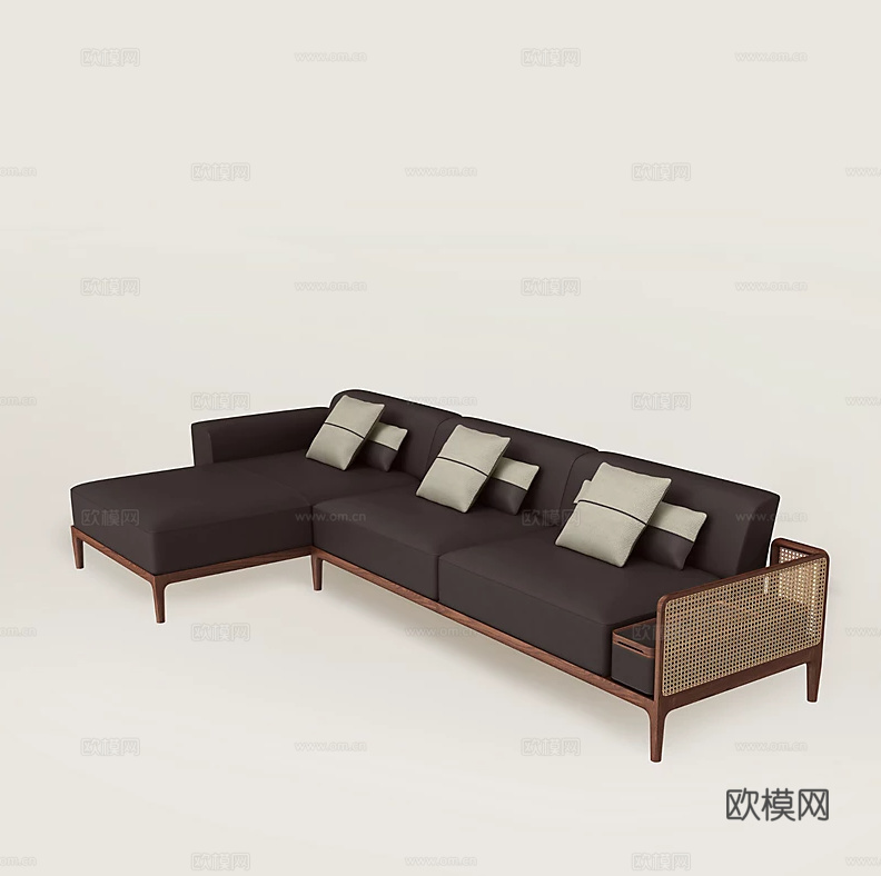HERMES 转角沙发3d模型下载（渲染图2）
