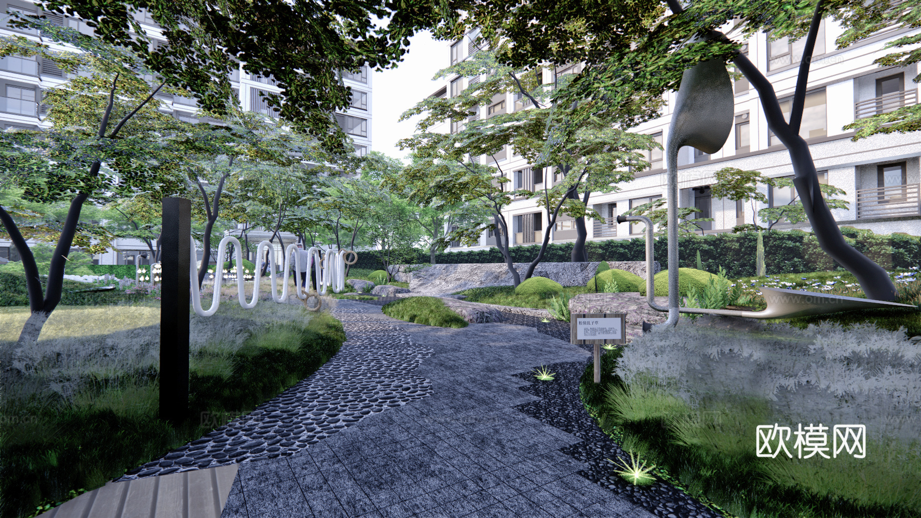 林下景观 居住区景观 康养景观 五感花园su模型
