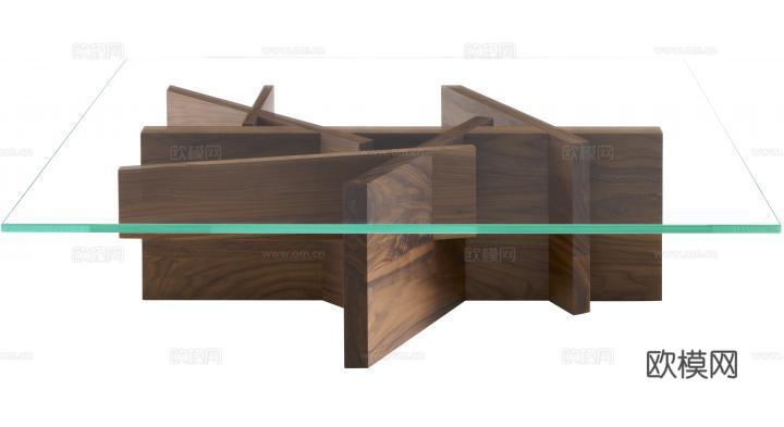 ligne roset 玻璃茶几3d模型下载（渲染图3）