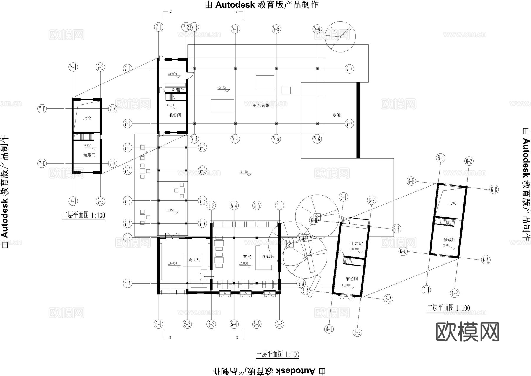 新中式民宿建筑平面图cad施工图